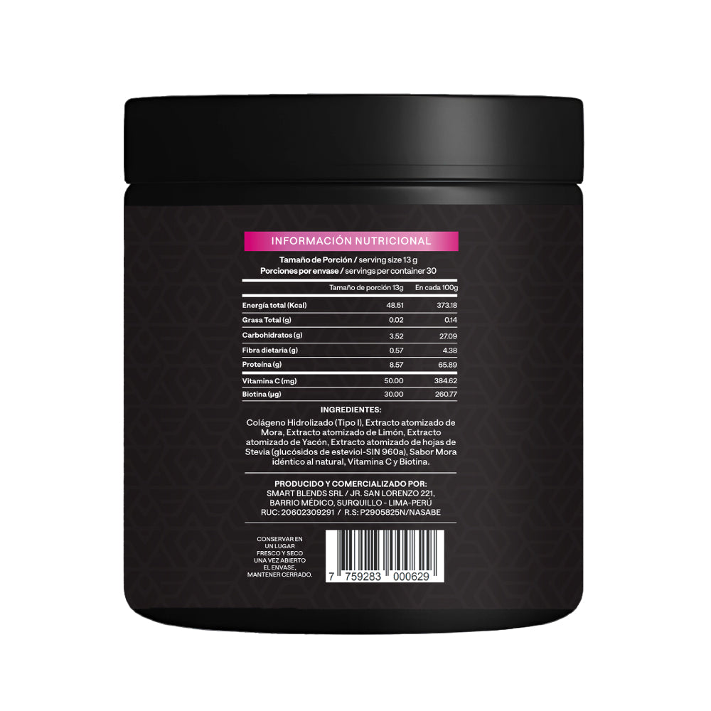 Colageno Hidrolizado Tipo 1 Premium Mora 390g