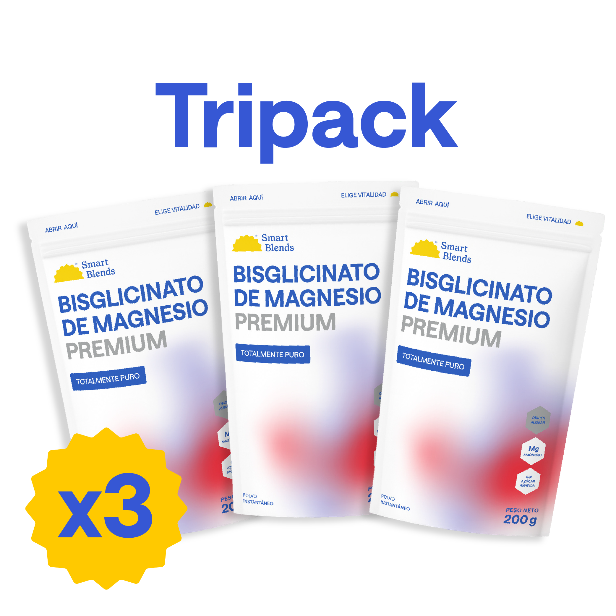 Pack Bisglicinato De Magnesio Premium 200g