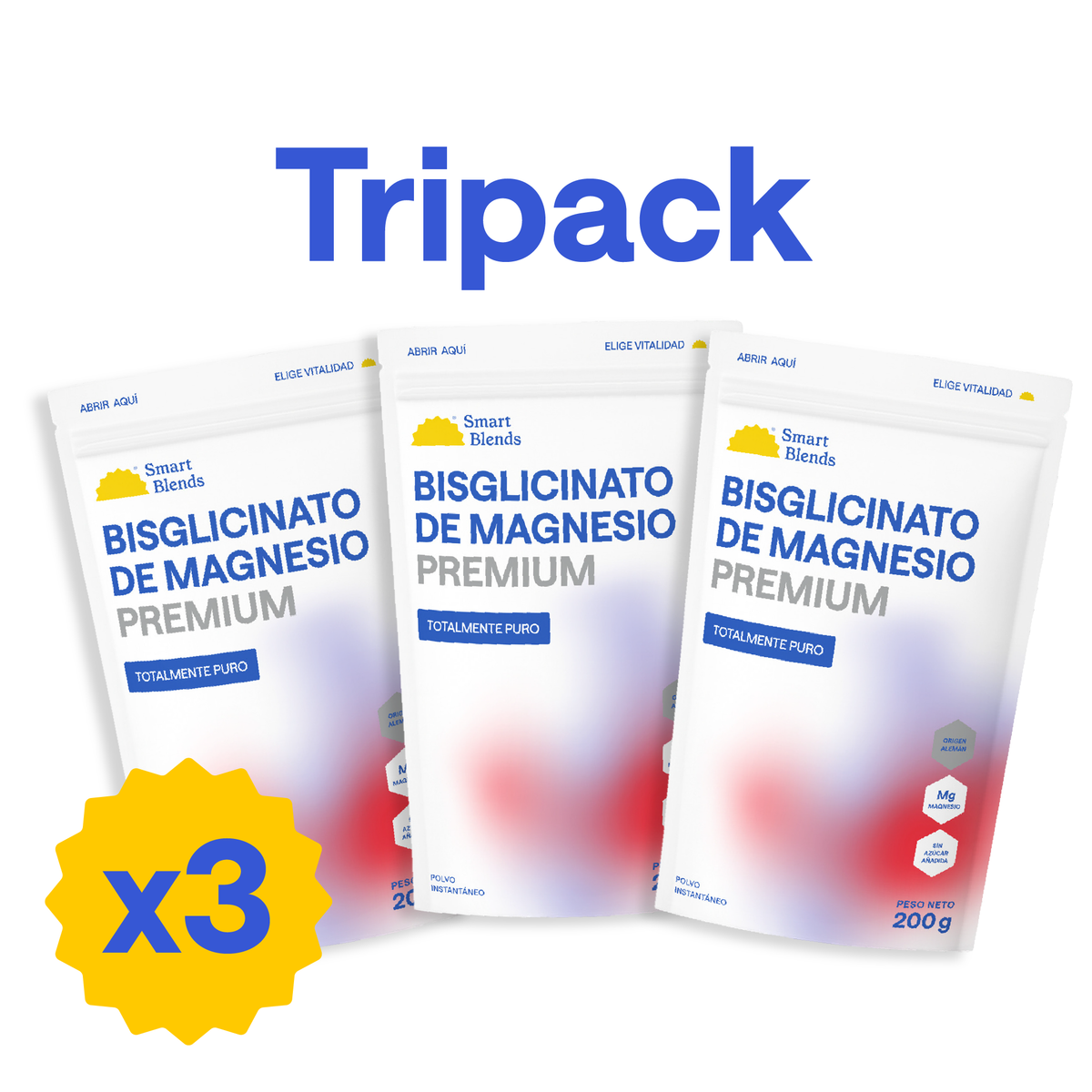 Pack Bisglicinato De Magnesio Premium 200g
