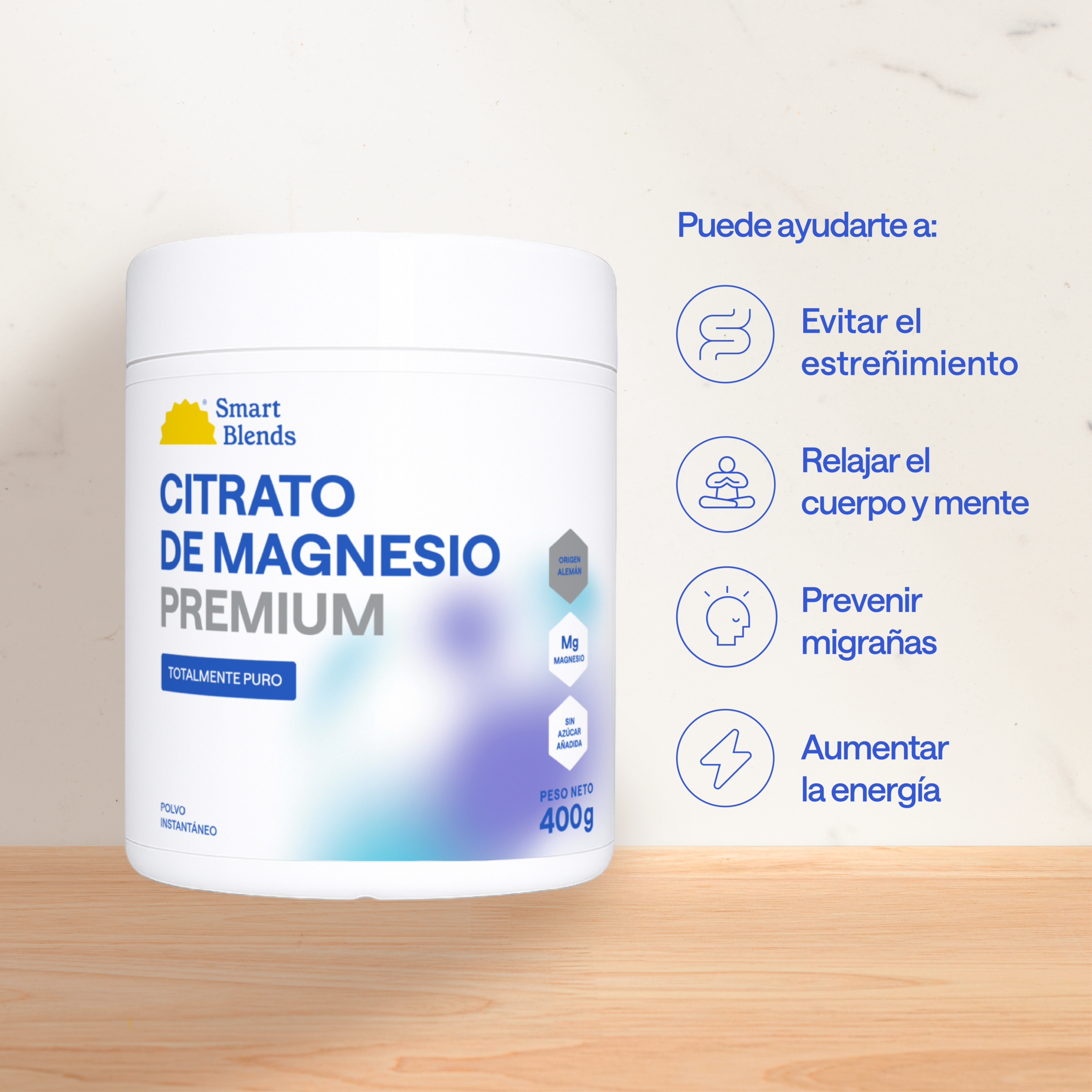 Citrato de Magnesio En Polvo Premium 400g