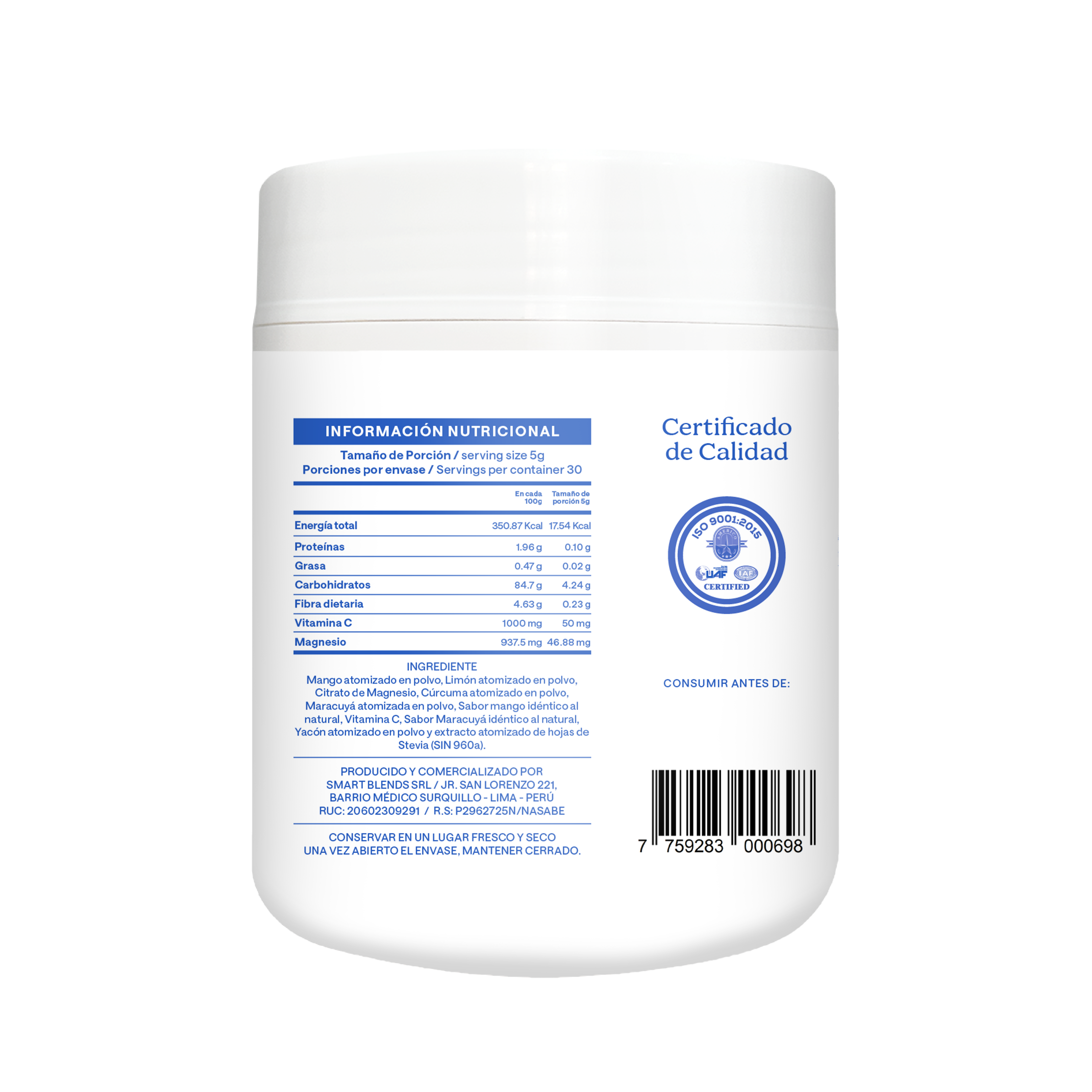 Citrato De Magnesio Para Niños Mango 150gr