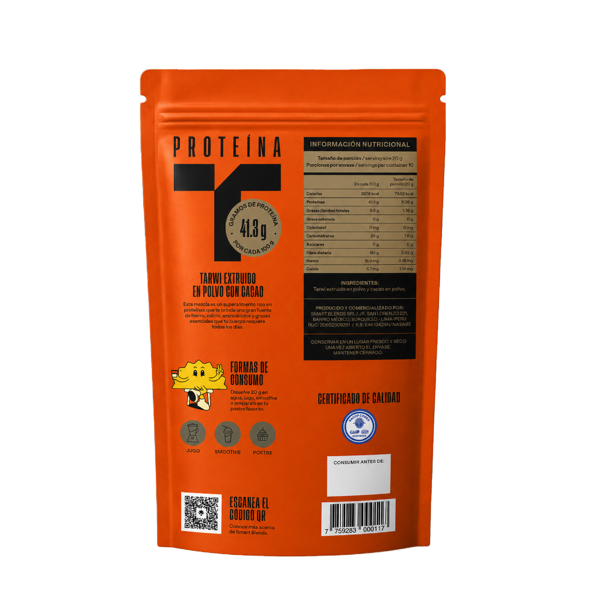 Proteina En Polvo De Chocolate Con Tarwi 200gr