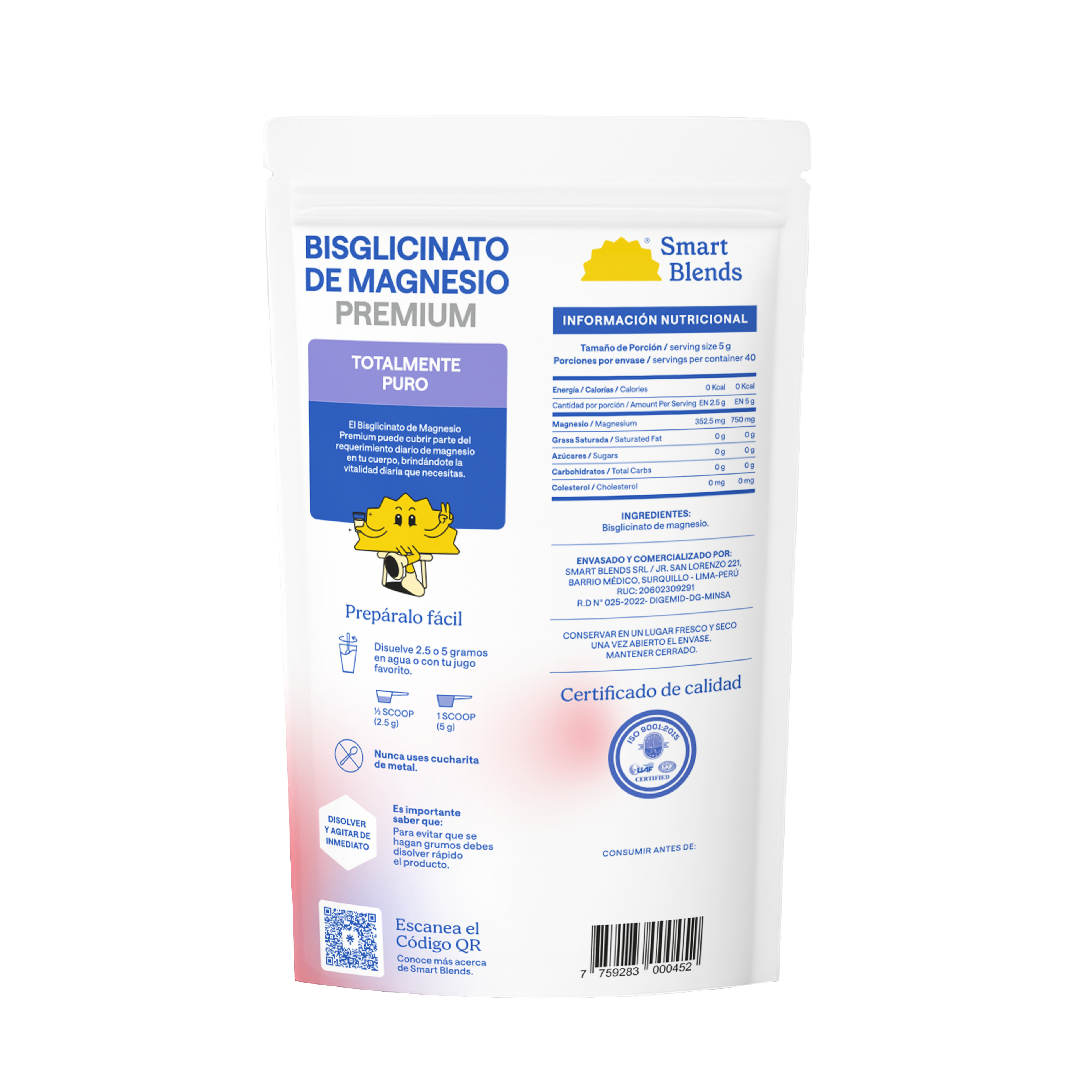 Bisglicinato De Magnesio Premium 200g