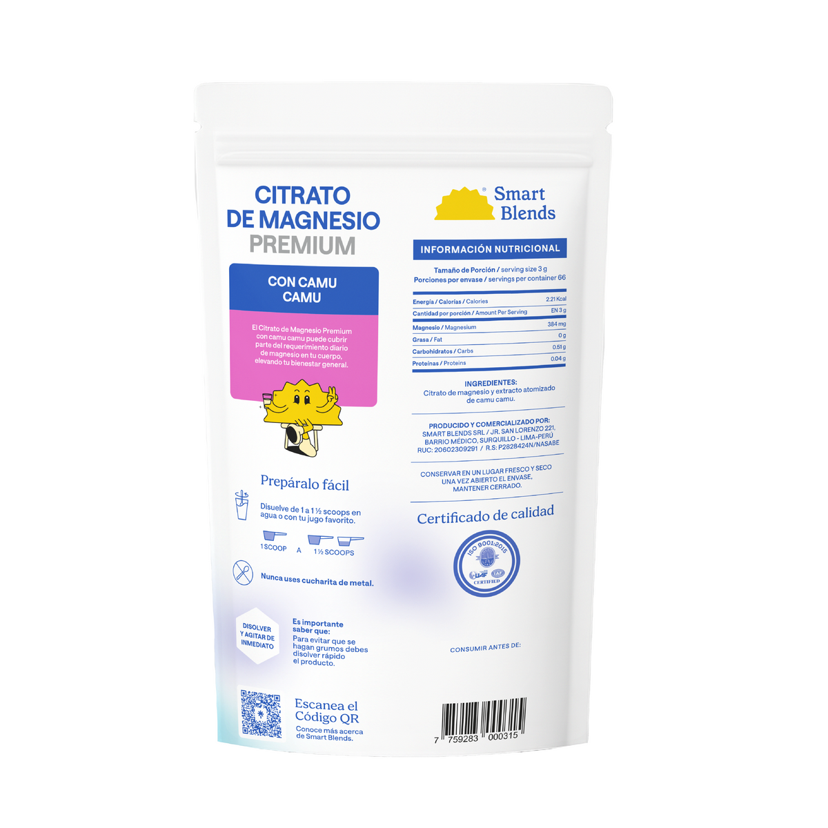 Citrato Magnesio Y Camu Camu Premium 200g