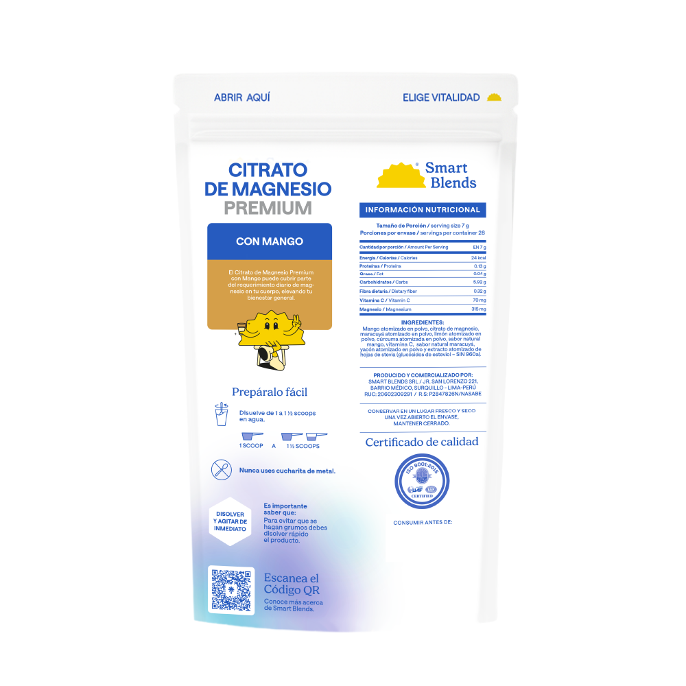 Citrato De Magnesio Con Mango Premium 200g