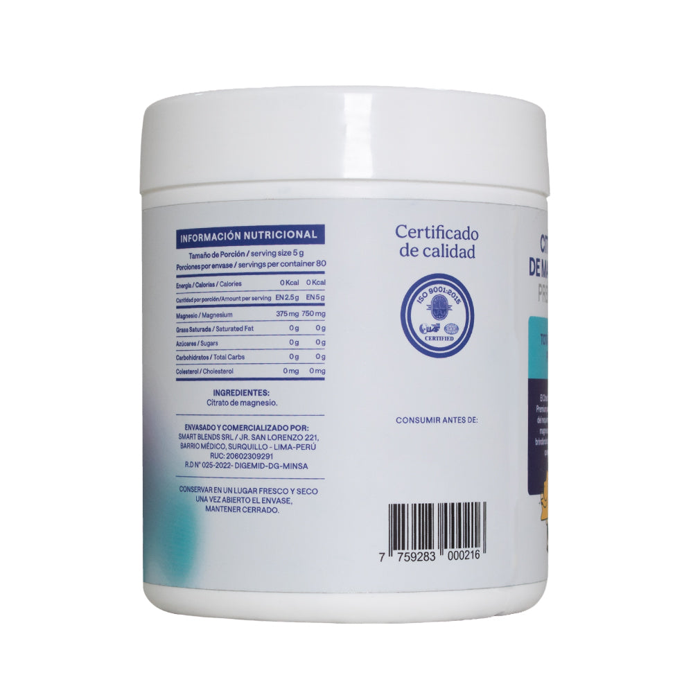 Citrato de Magnesio Premium 100% Puro 400g