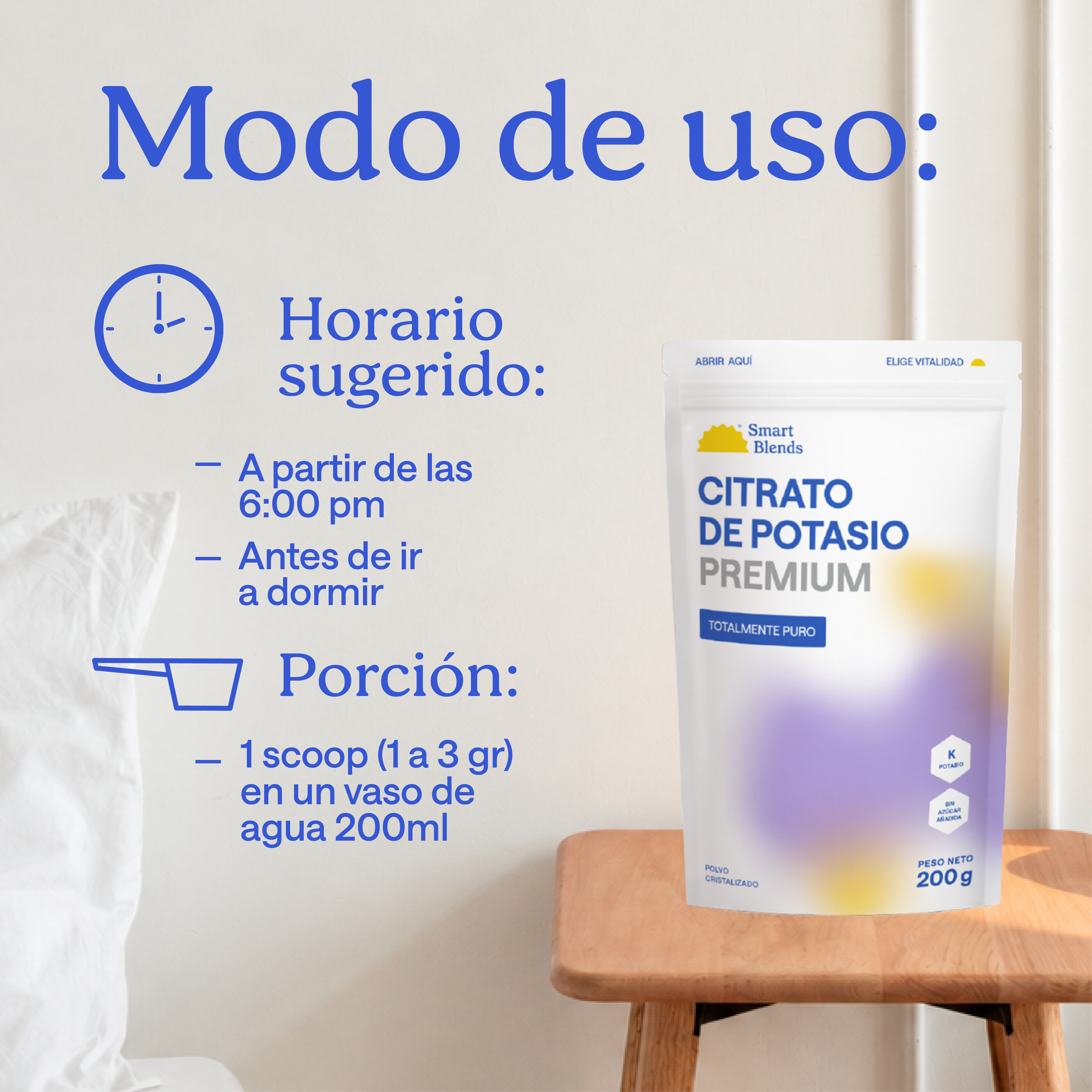 Citrato De Magnesio Y Potasio 200g