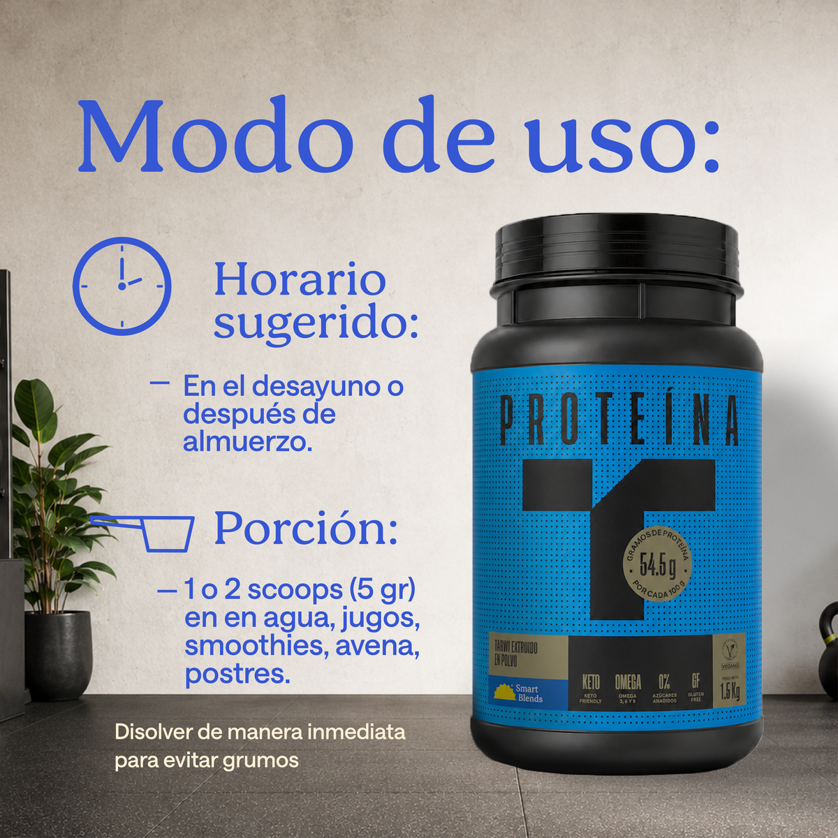 Proteína Tarwi (Chocho) 1500g | Vegana, Sin soya