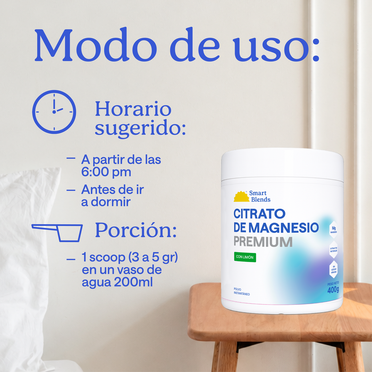 Citrato De Magnesio Con Limon Premium 400g