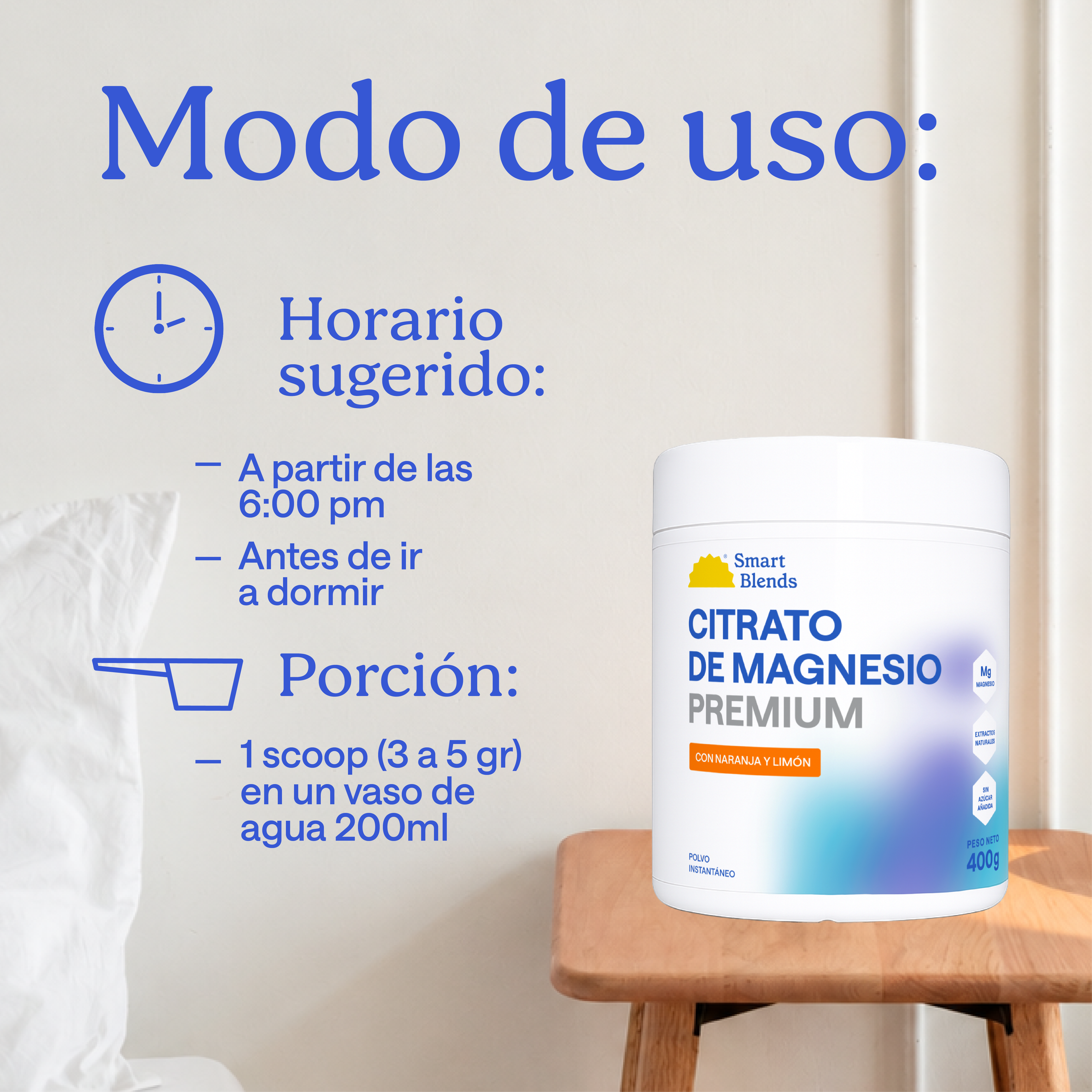 Citrato Magnesio Con Naranja Y Limón 400g