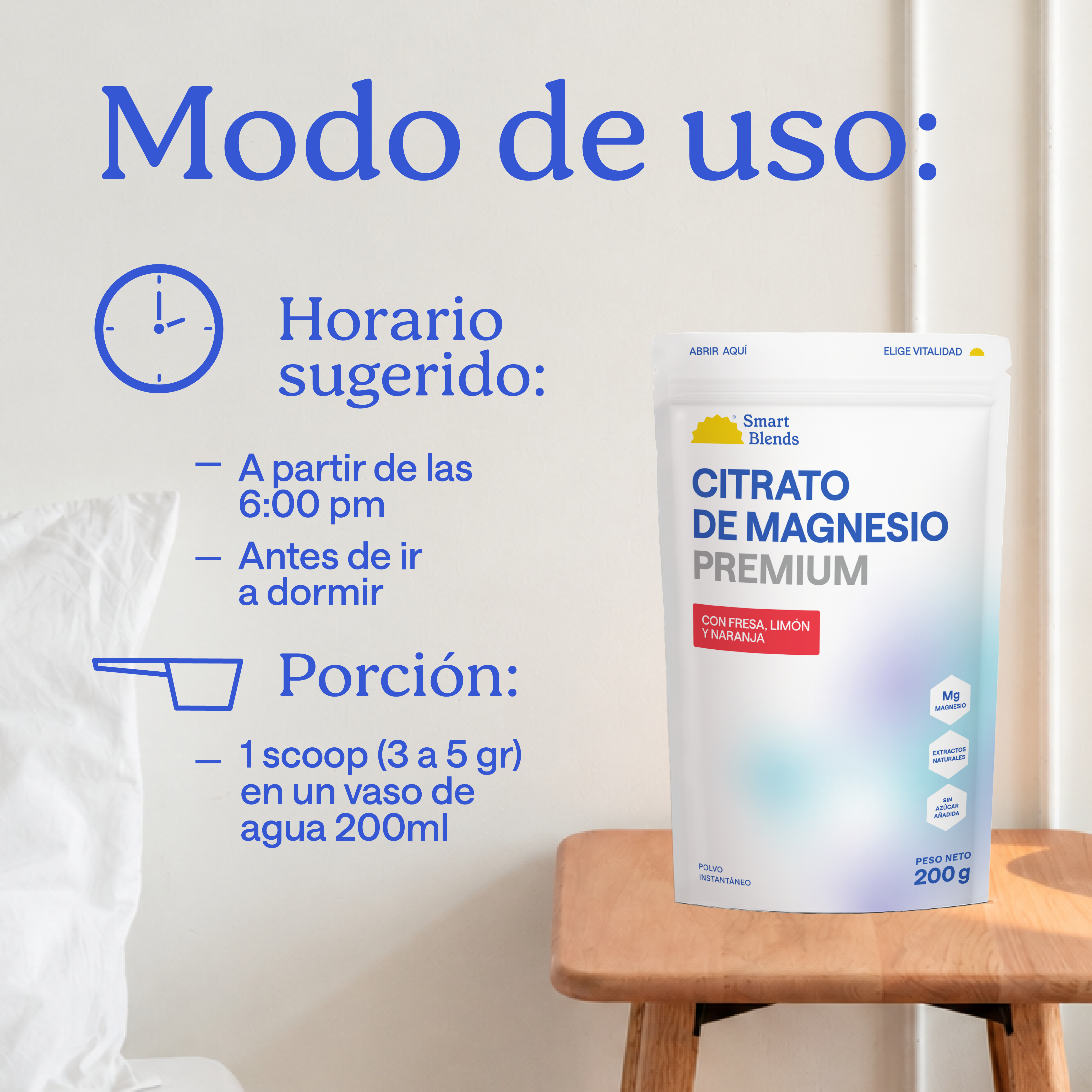 Citrato Magnesio Fresa, Limón Y Naranja 200g
