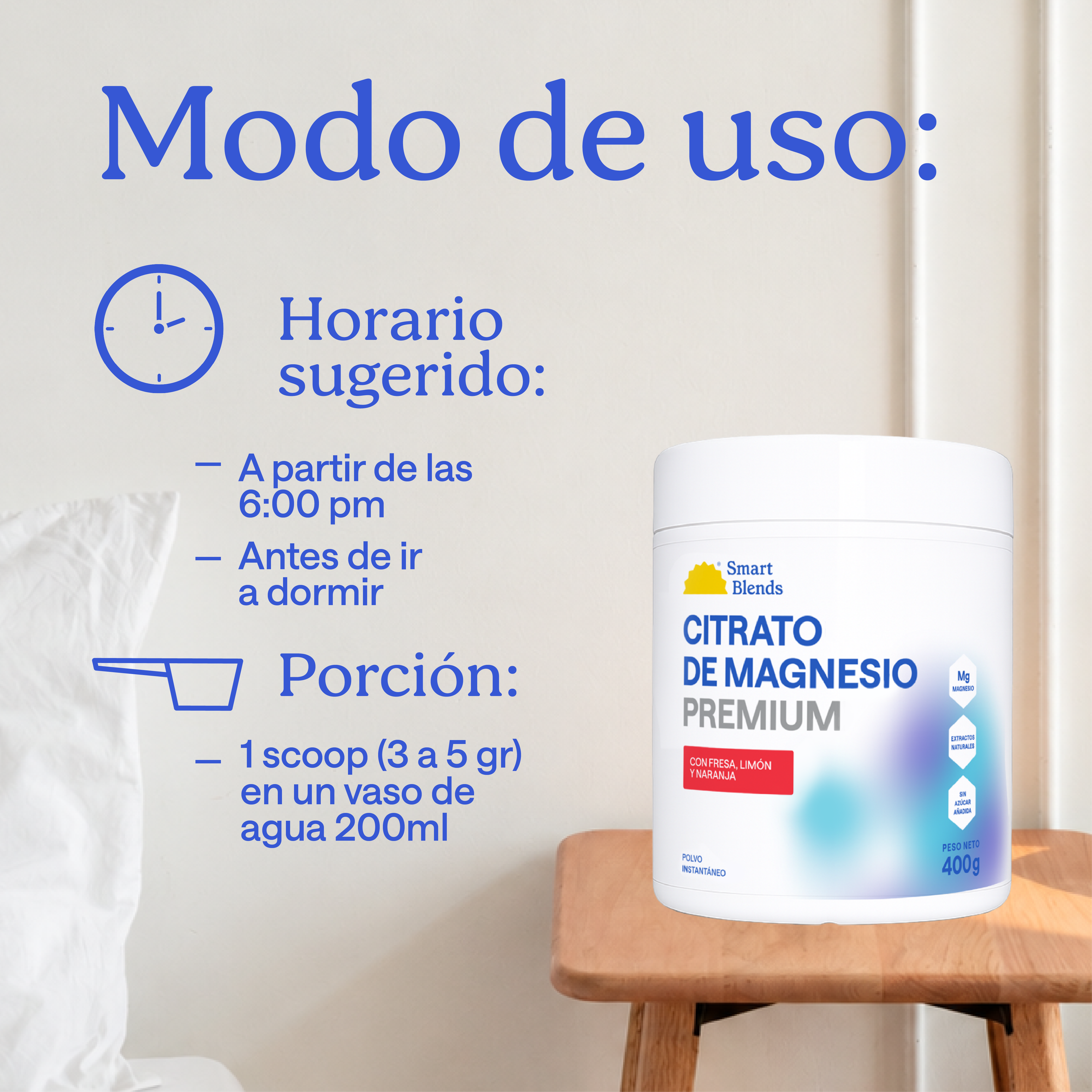 Citrato Magnesio Fresa, Limón Y Naranja 400g