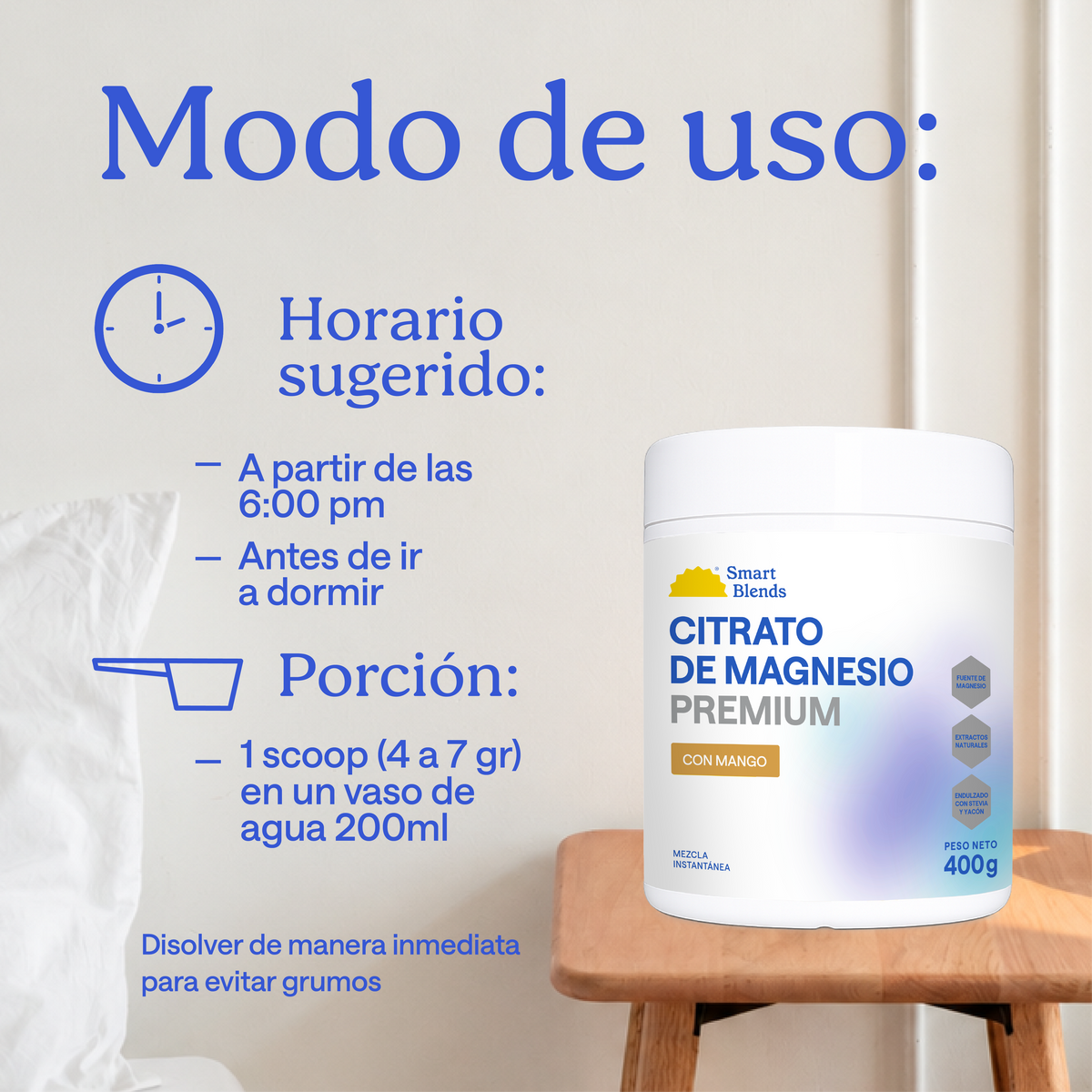 Citrato De Magnesio Con Mango Premium 400g