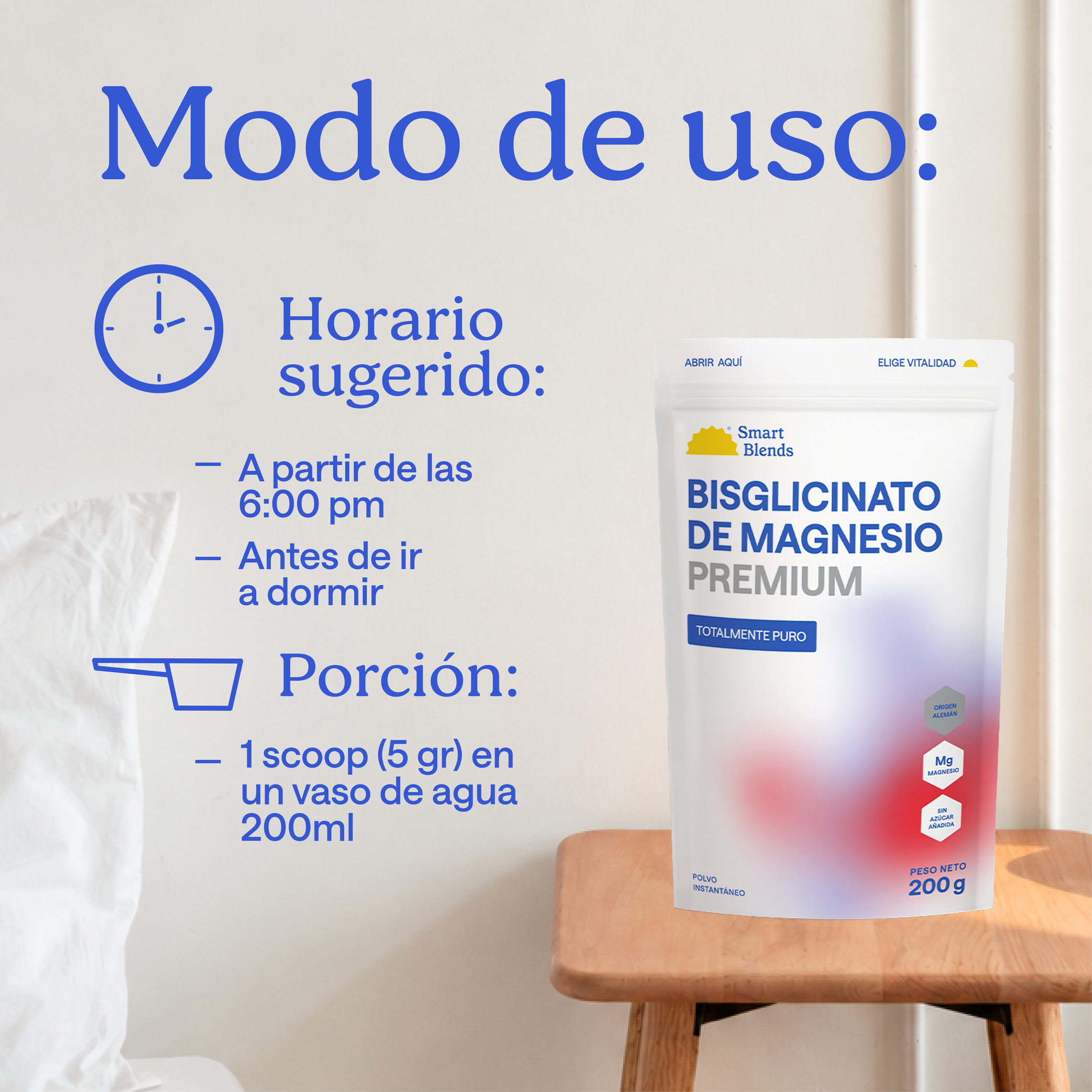 Bisglicinato De Magnesio Premium 200g
