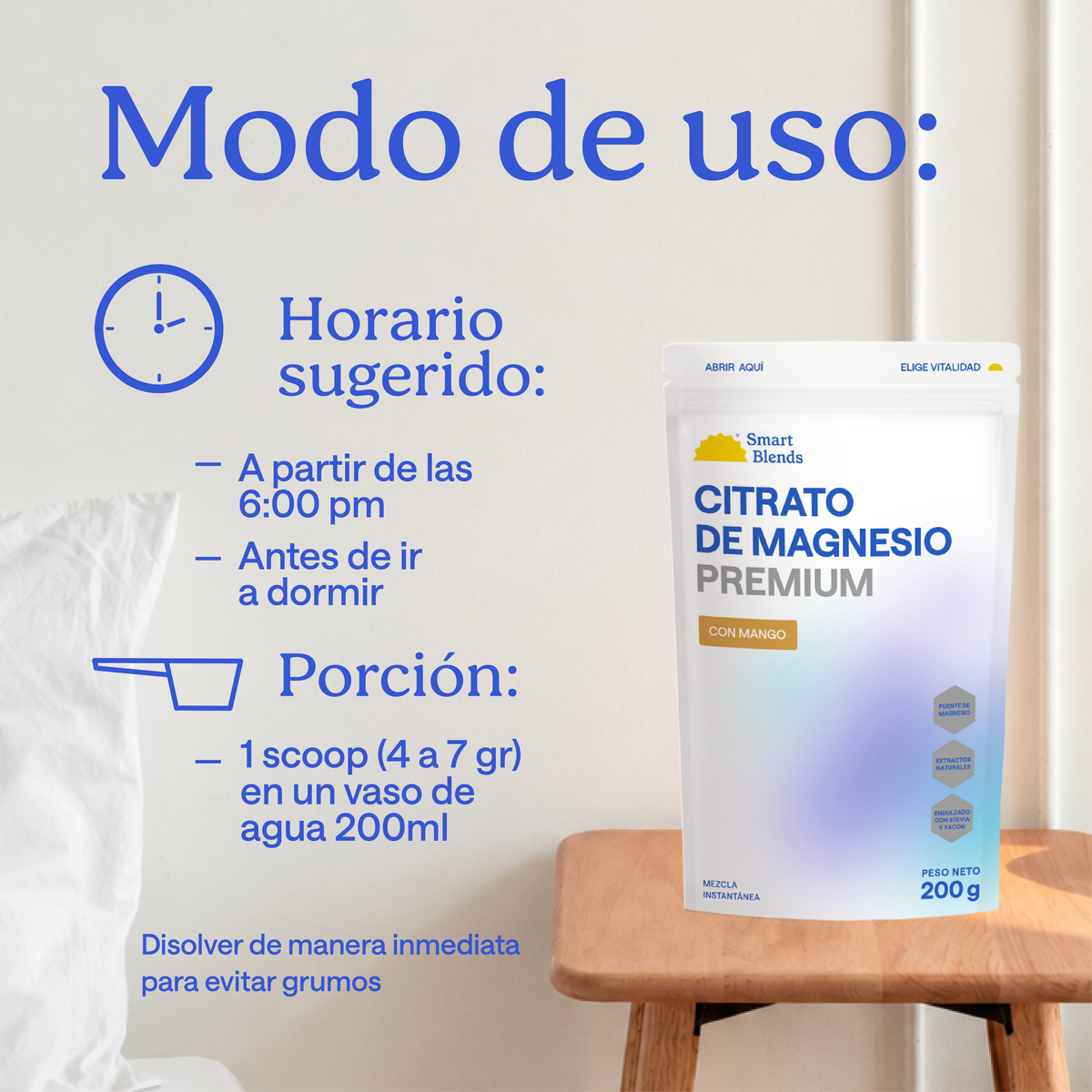 Citrato De Magnesio Con Mango Premium 200g