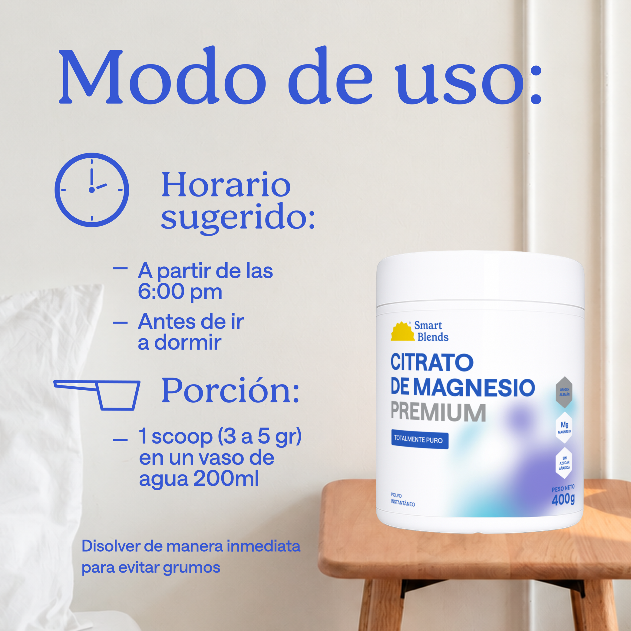 Citrato de Magnesio En Polvo Premium 400g