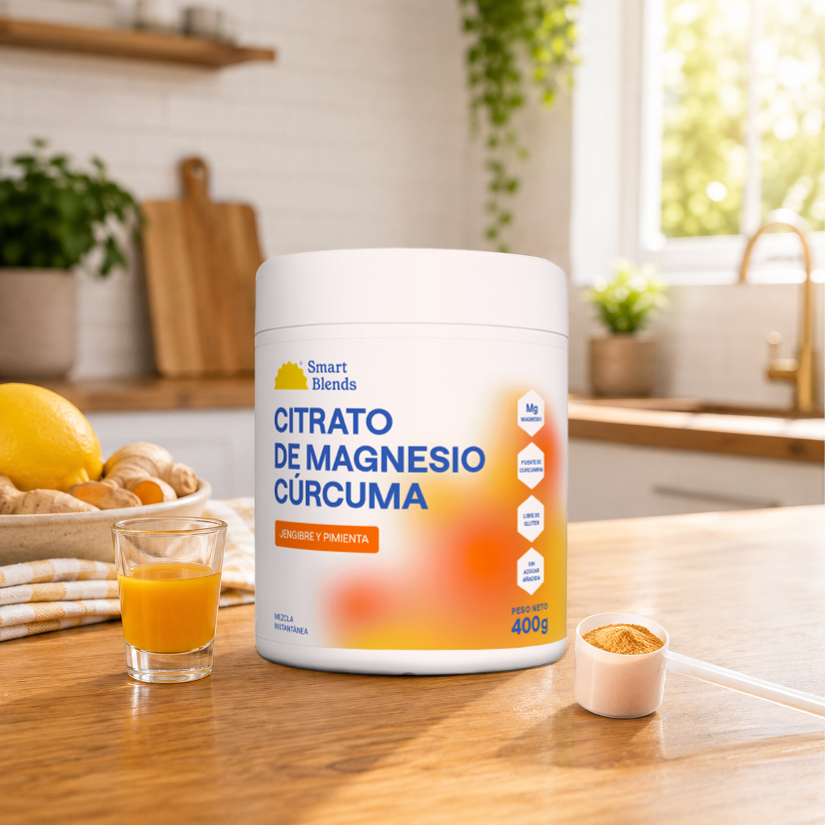 Citrato De Magnesio En Polvo Con Cúrcuma 400g