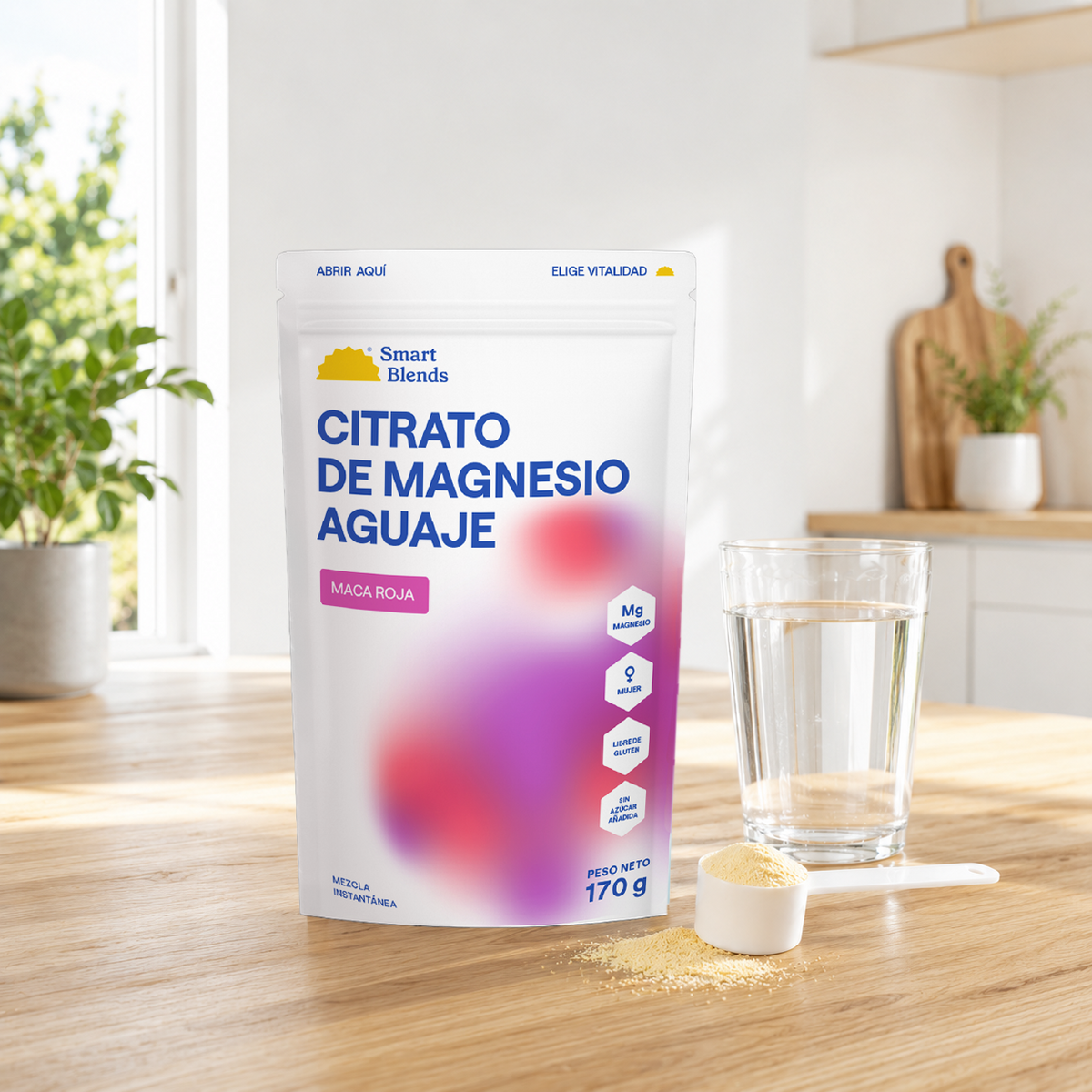 Citrato De Magnesio En Polvo Con Maca Roja Y Aguaje 170g