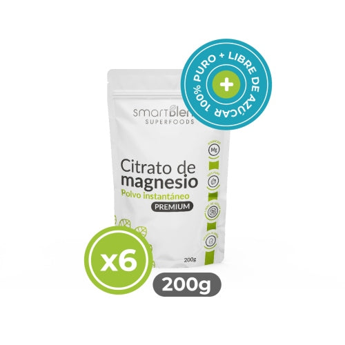 Pack Citrato de Magnesio Premium 200g (X6)