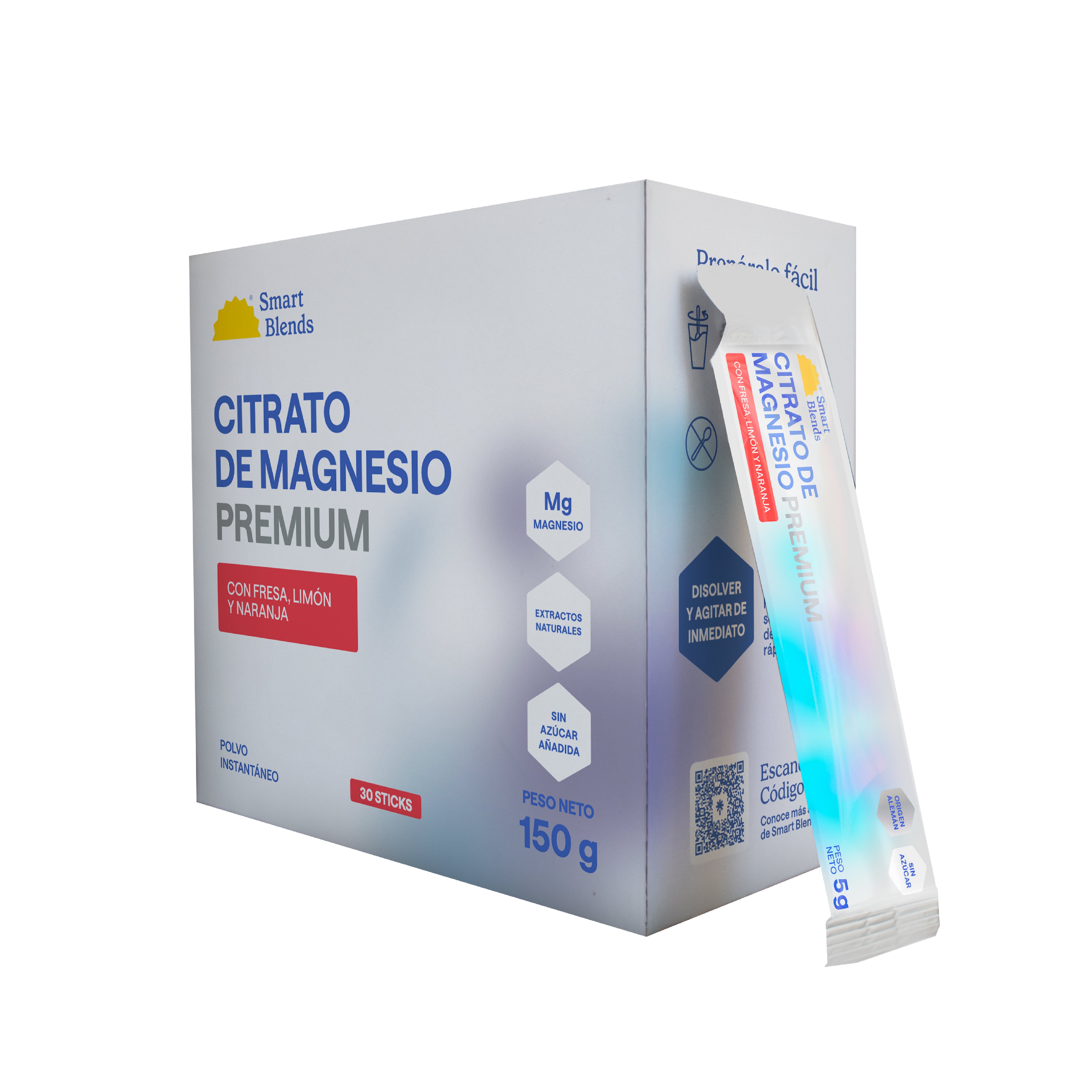Citrato de Magnesio Premium Fresa Caja x 30 sachets