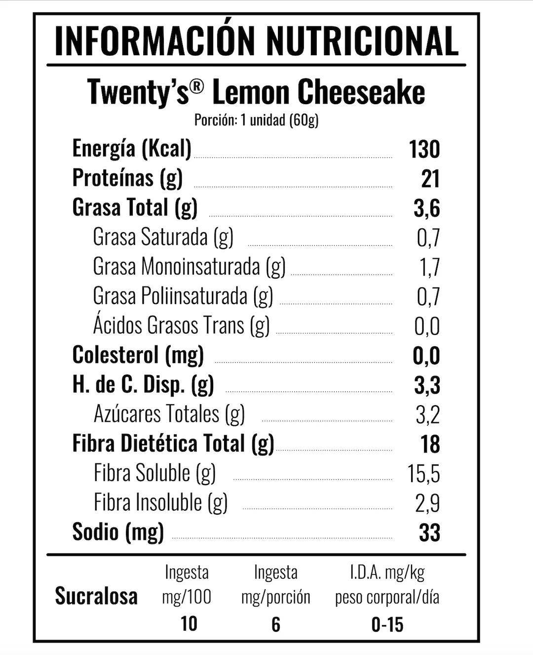 Twenty's Barra De Proteina Sabor Cheesecake De Limon 60g
