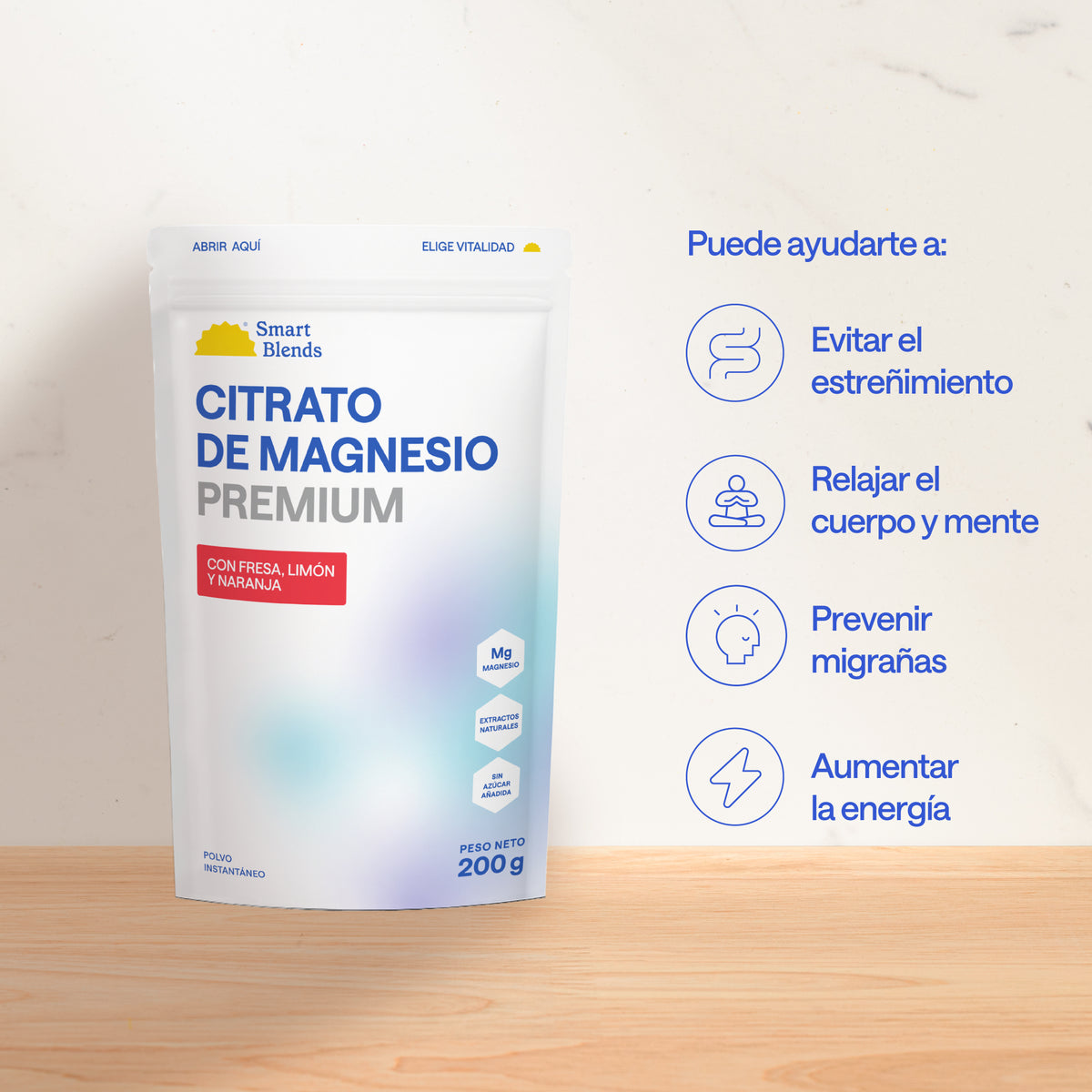 Citrato Magnesio Fresa, Limón Y Naranja 200g