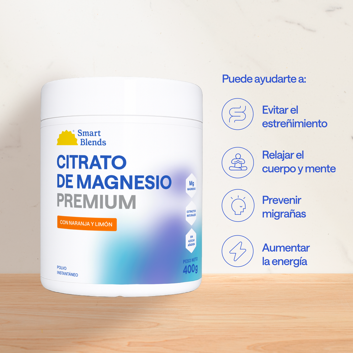 Citrato Magnesio Con Naranja Y Limón 400g
