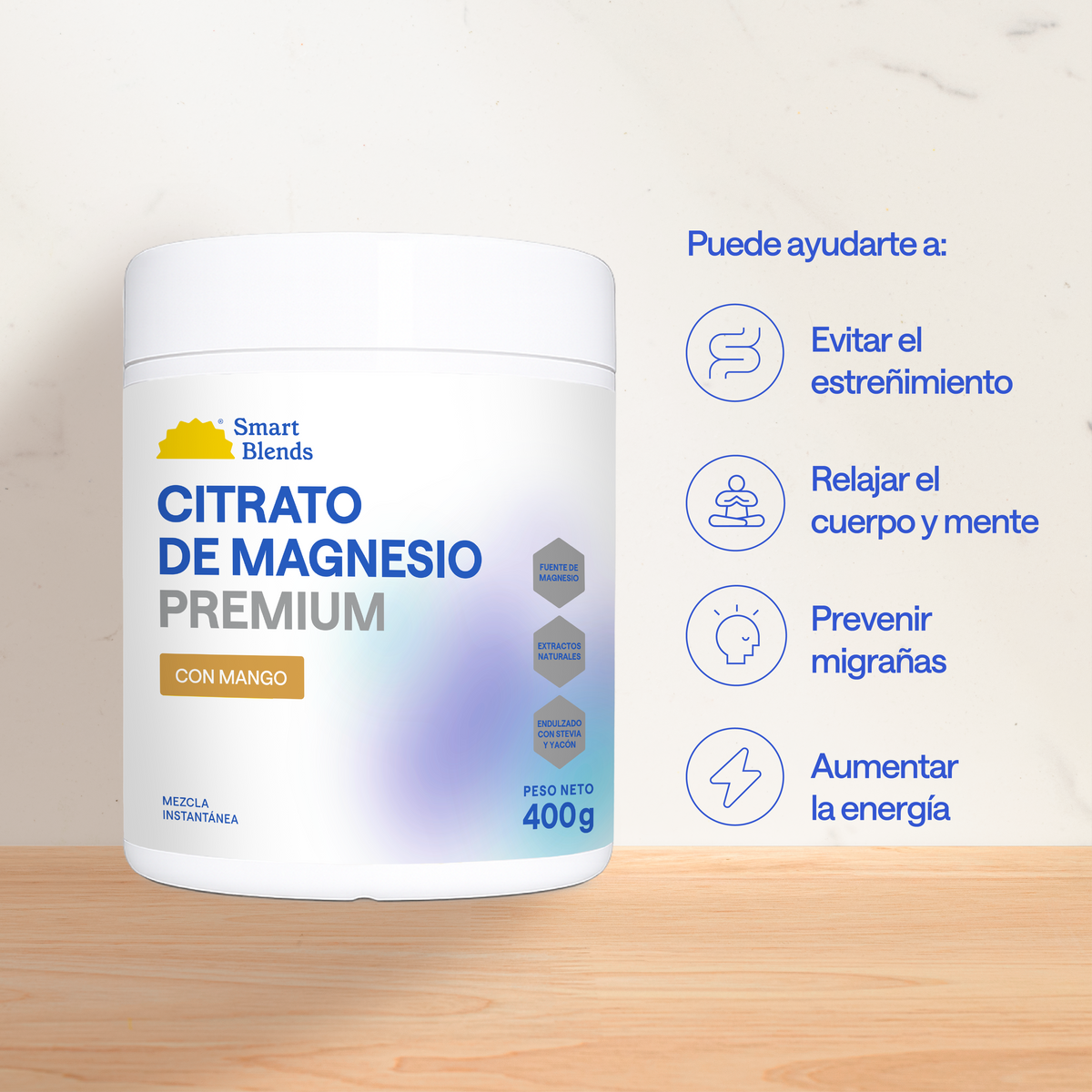 Citrato De Magnesio Con Mango Premium 400g