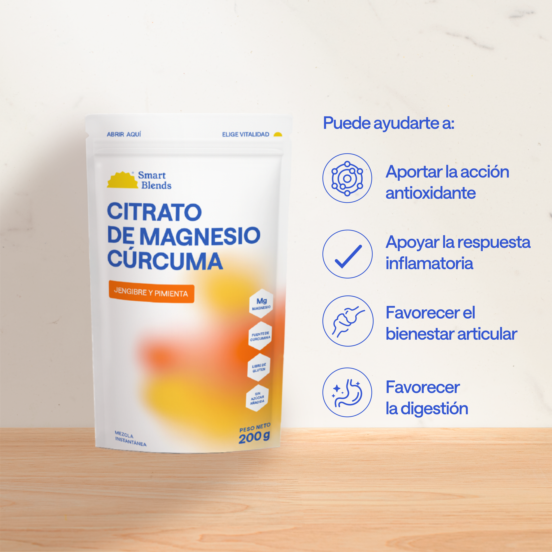 Citrato De Magnesio En Polvo Con Cúrcuma 200g