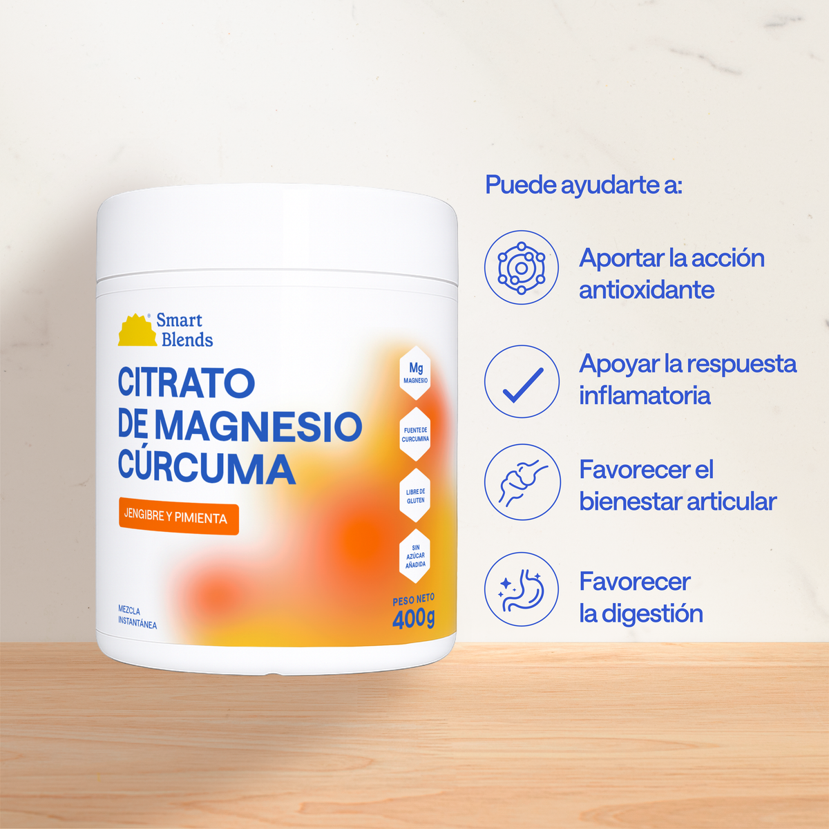 Citrato De Magnesio En Polvo Con Cúrcuma 400g