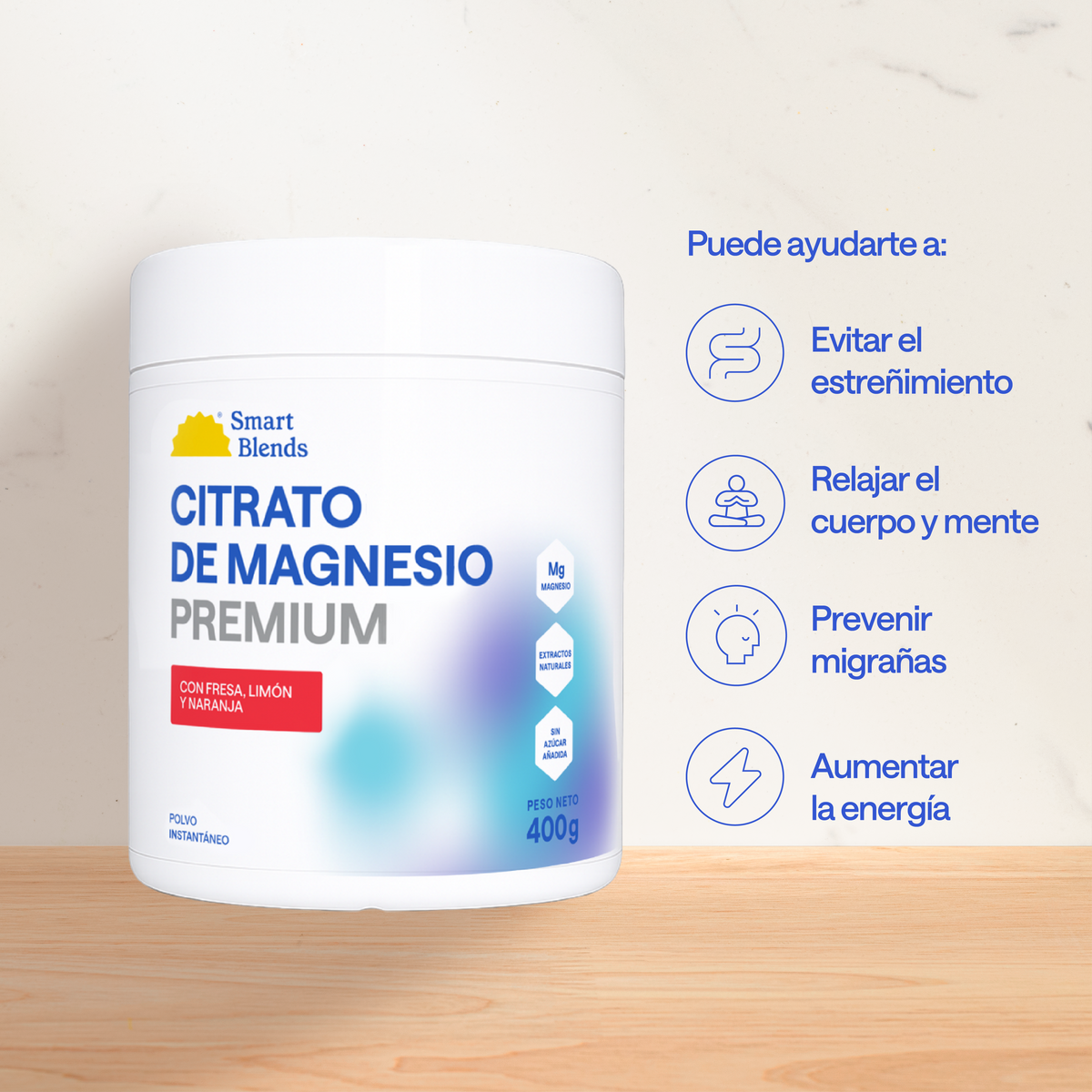 Citrato Magnesio Fresa, Limón Y Naranja 400g