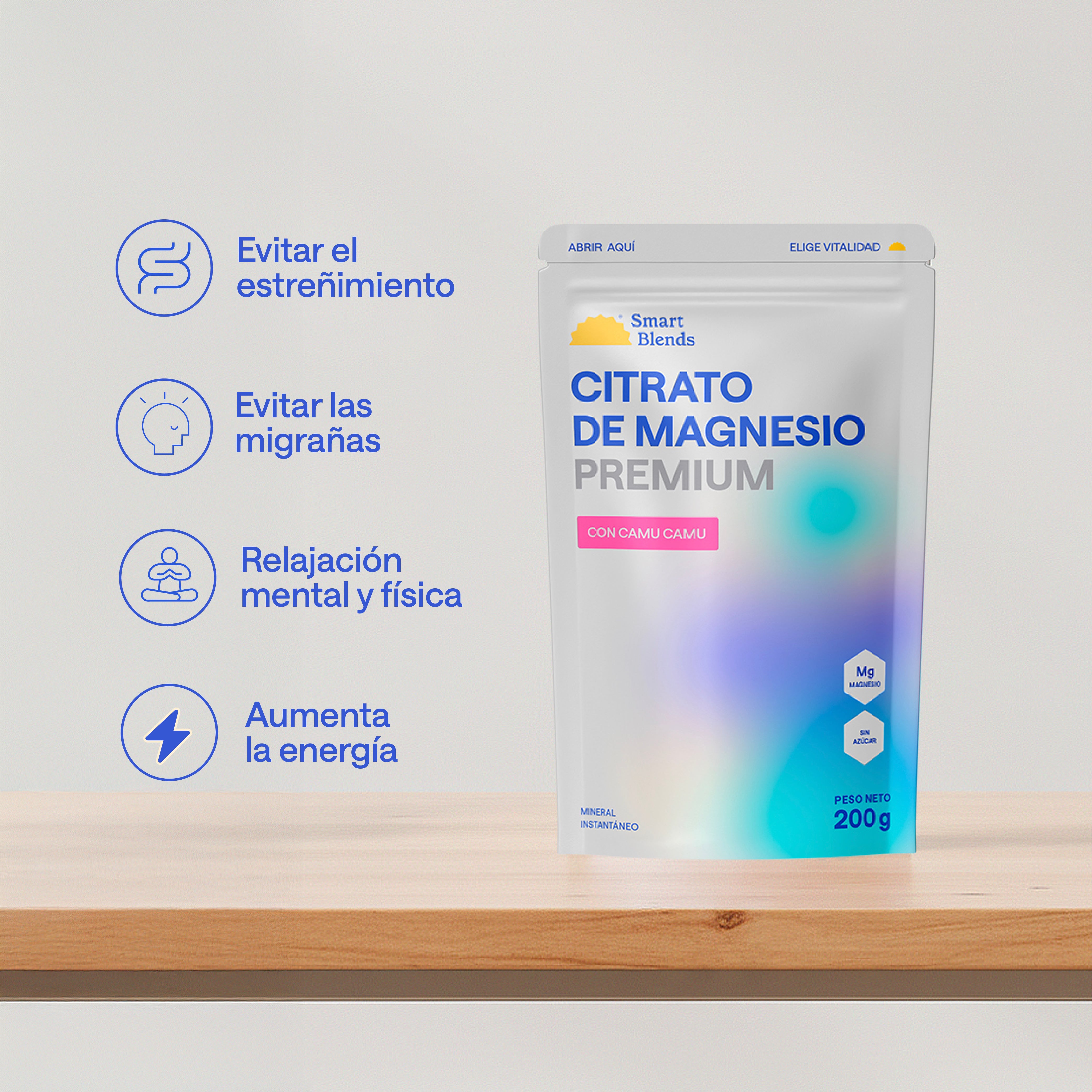 Citrato Magnesio Y Camu Camu Premium 200g