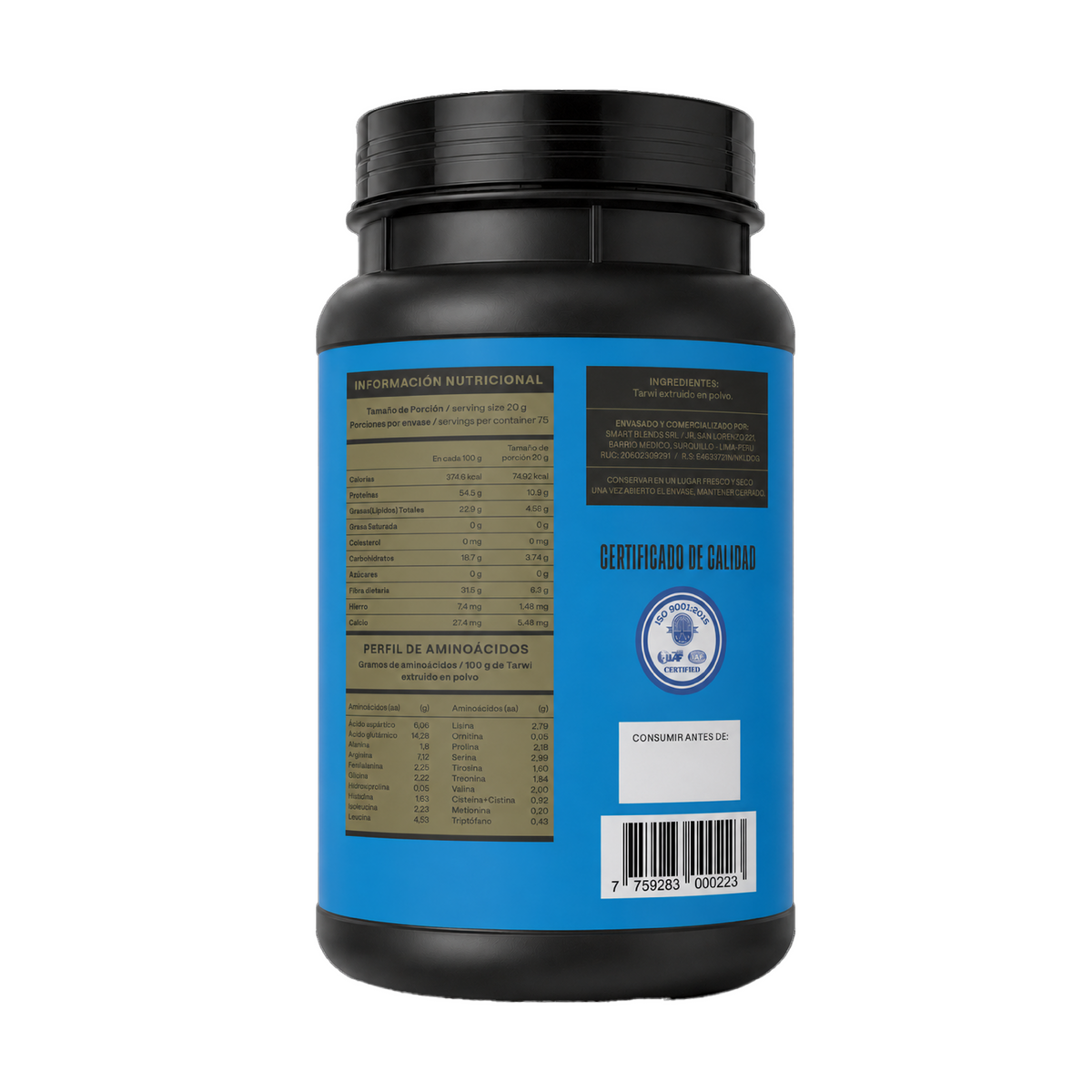 Proteína Tarwi (Chocho) 1500g | Vegana, Sin soya
