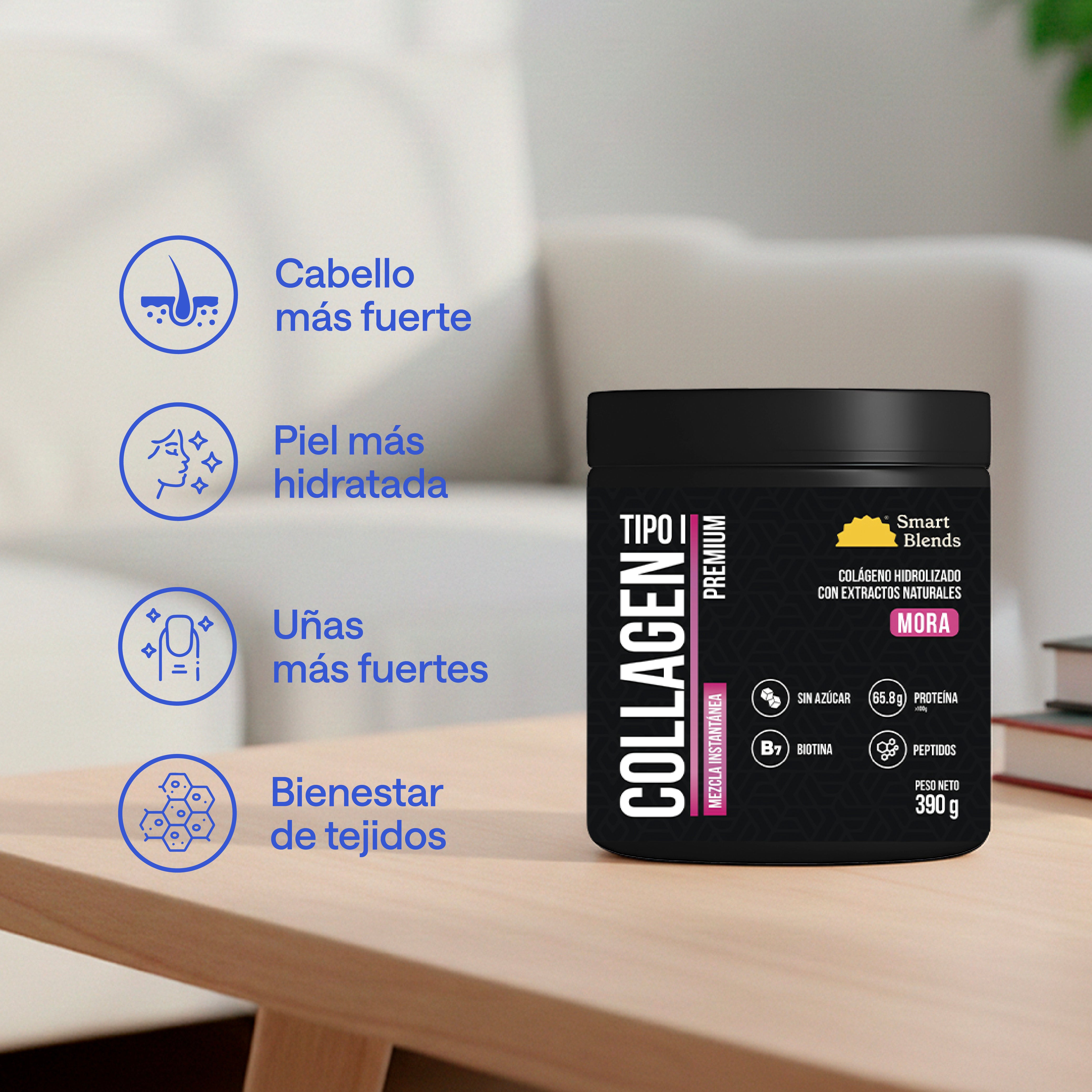 Colageno Hidrolizado Tipo 1 Premium Mora 390g