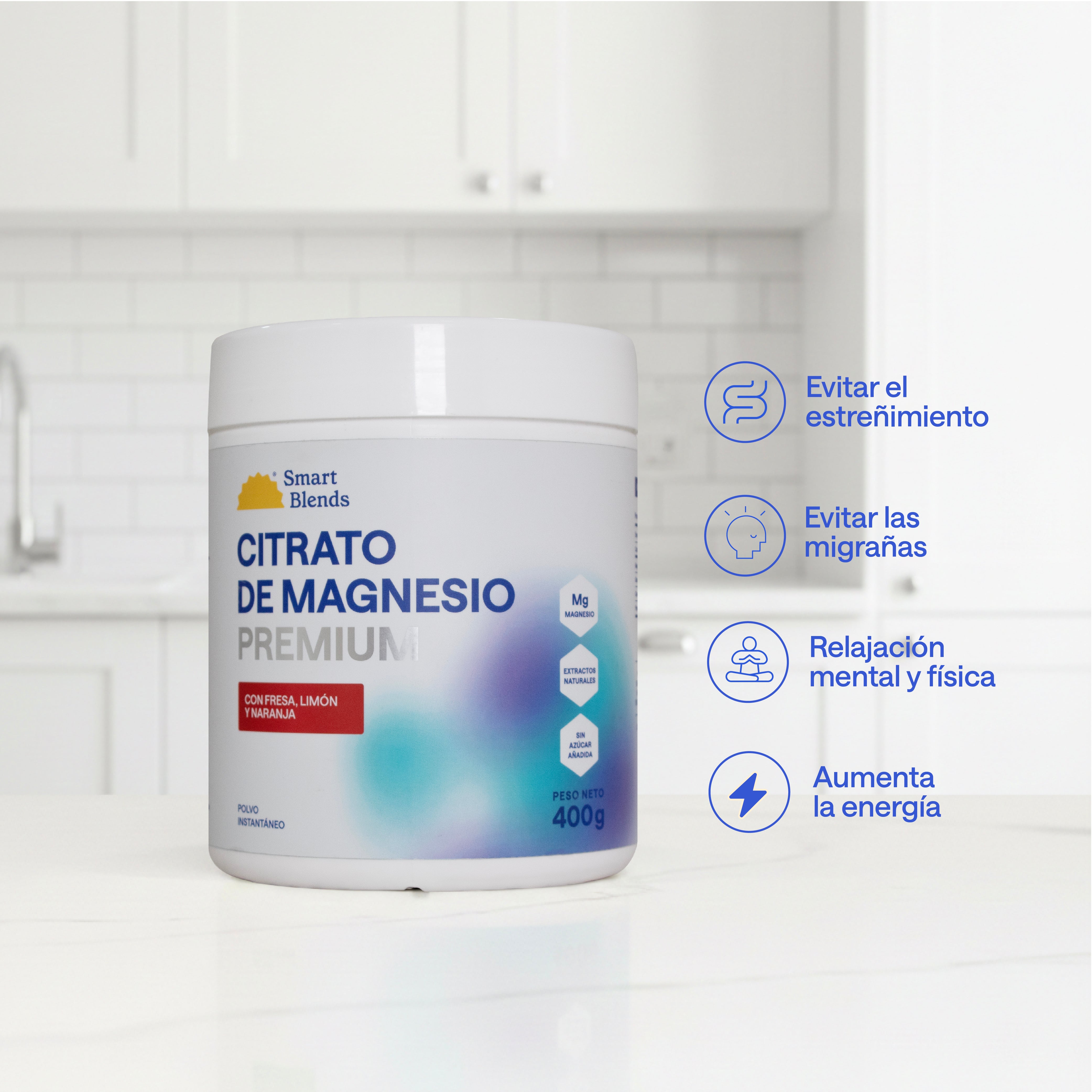 Citrato Magnesio Fresa, Limón Y Naranja 400g