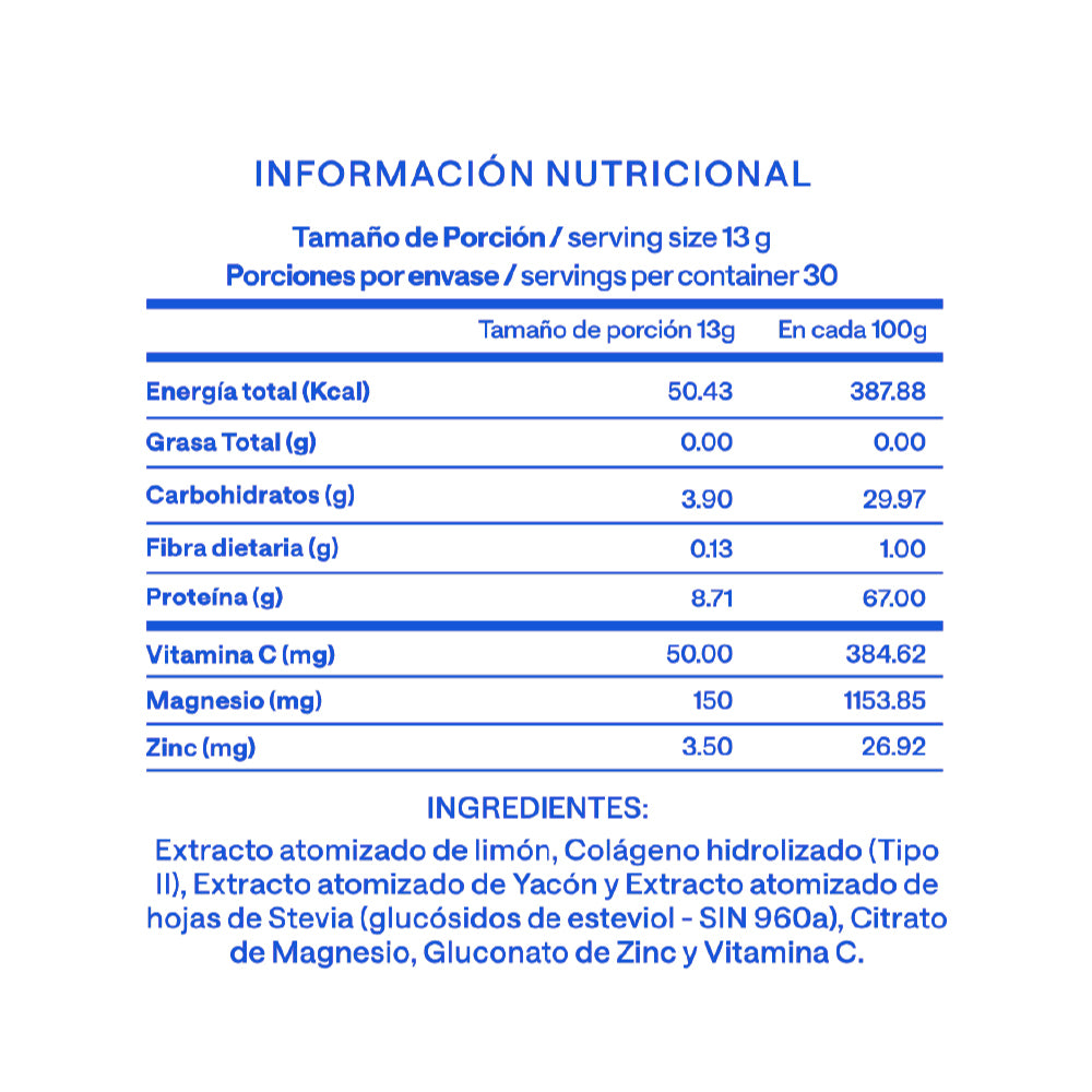 Colageno Hidrolizado Tipo 2 Premium Limon 390g