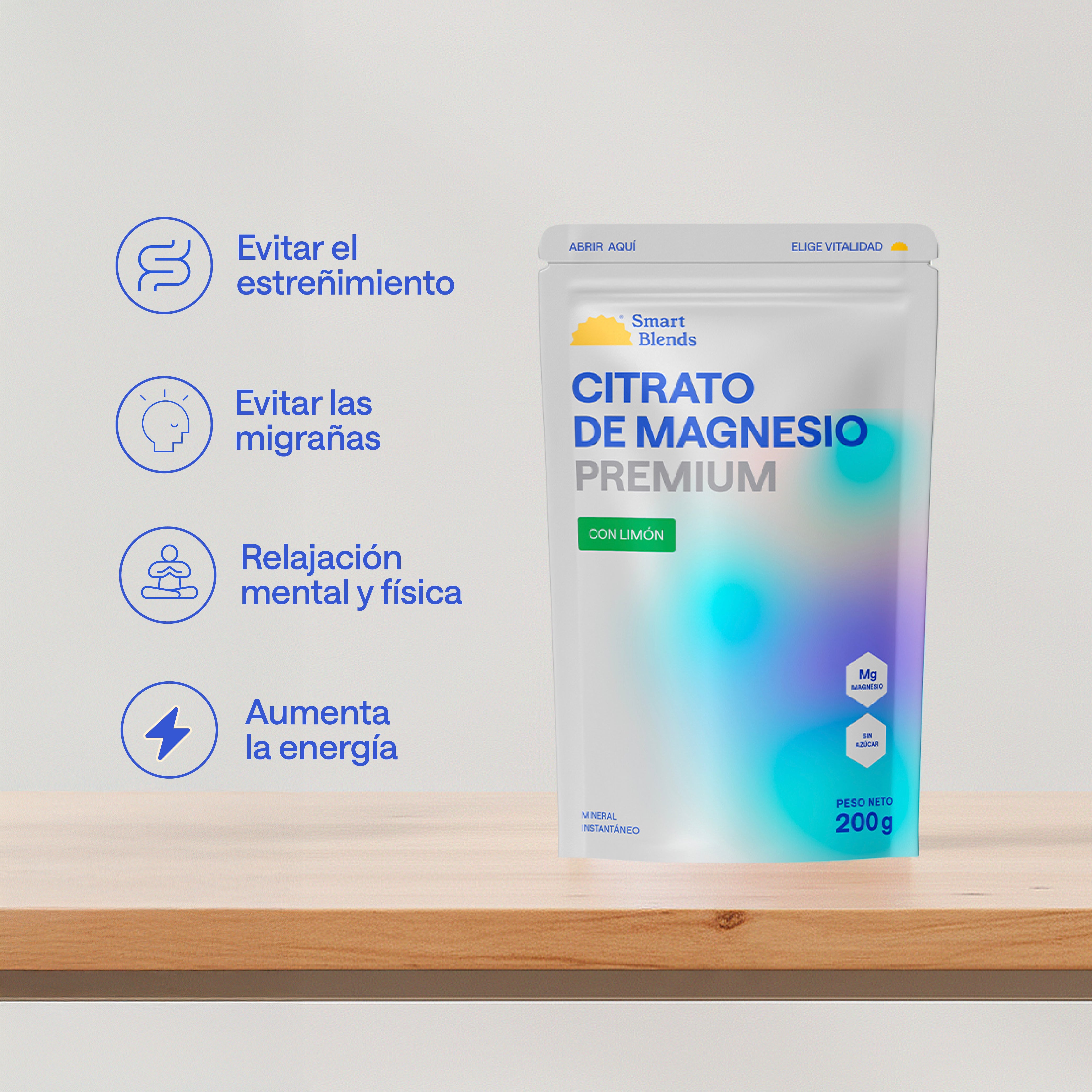 Citrato De Magnesio Con Limon Premium 200g