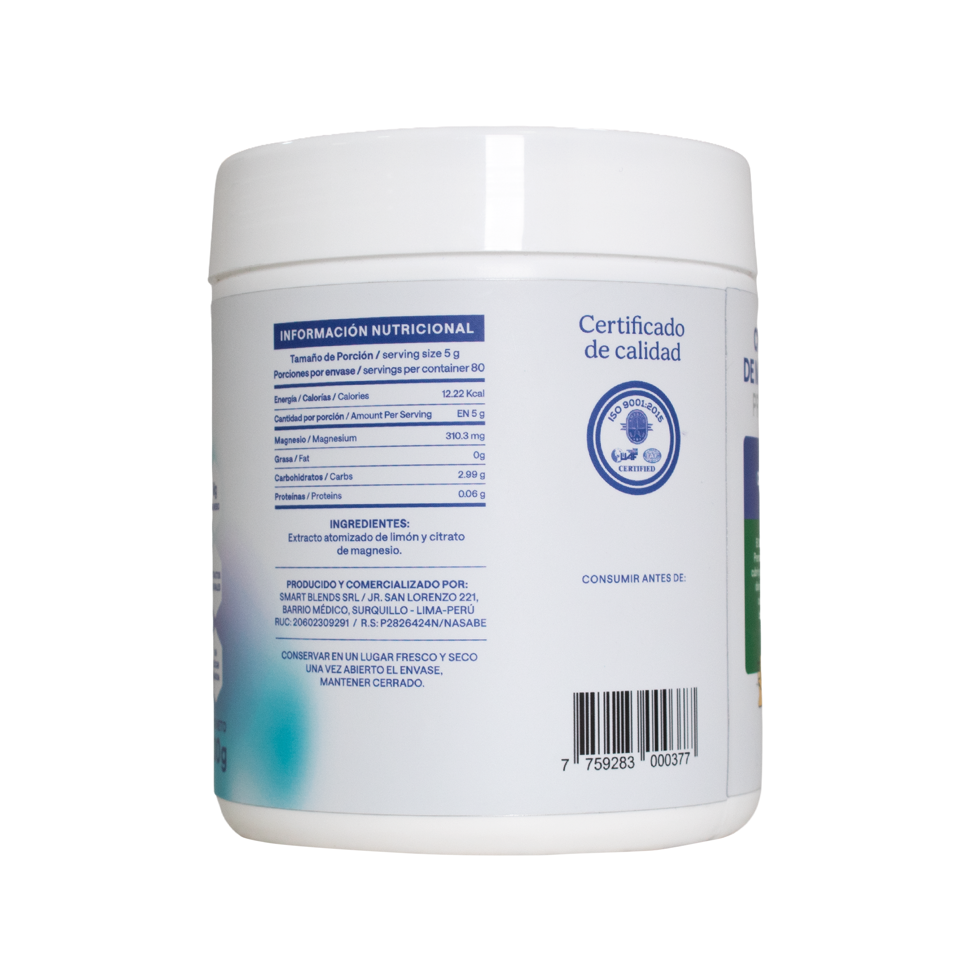 Citrato De Magnesio Con Limon Premium 400g