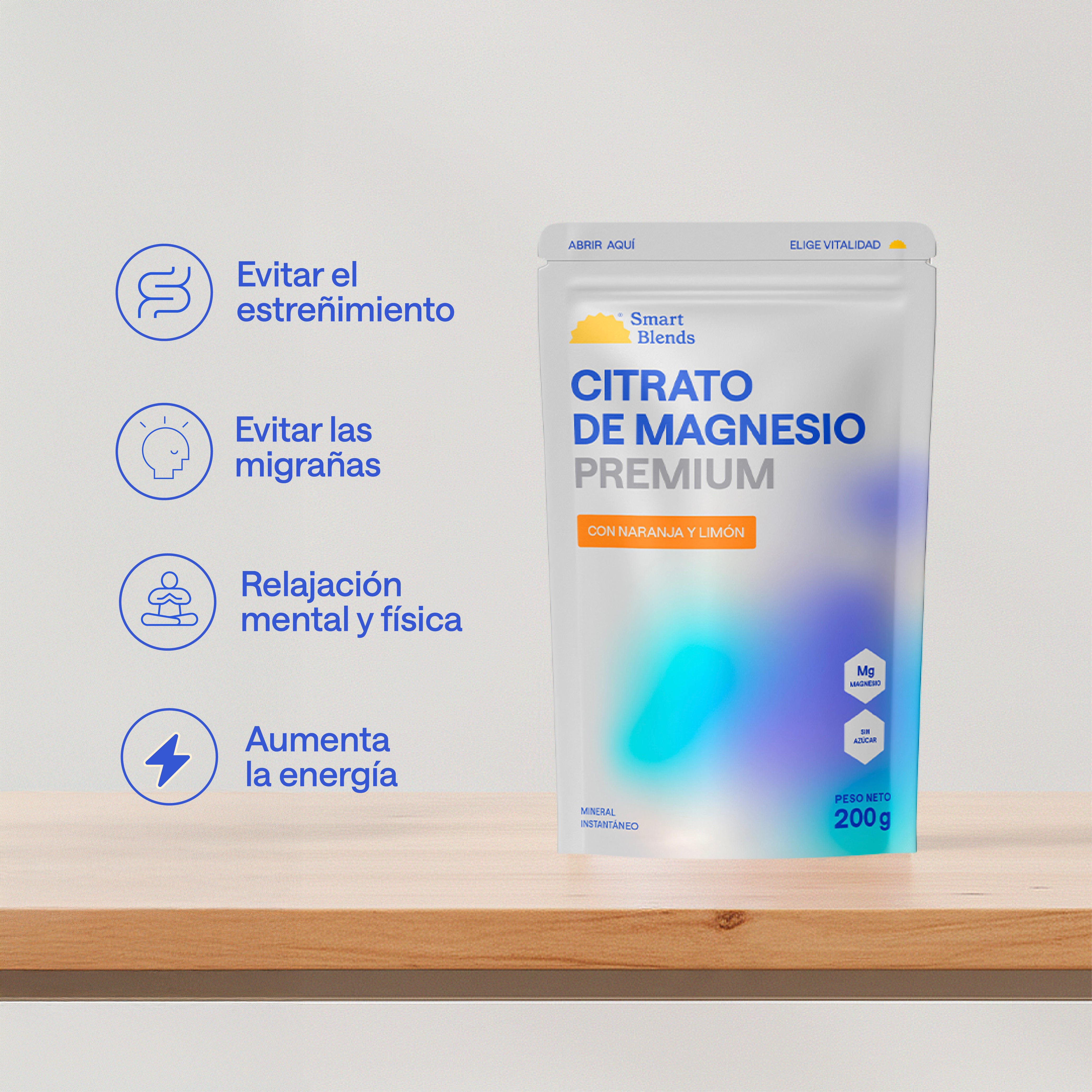 Citrato Magnesio Con Naranja Y Limón 200g