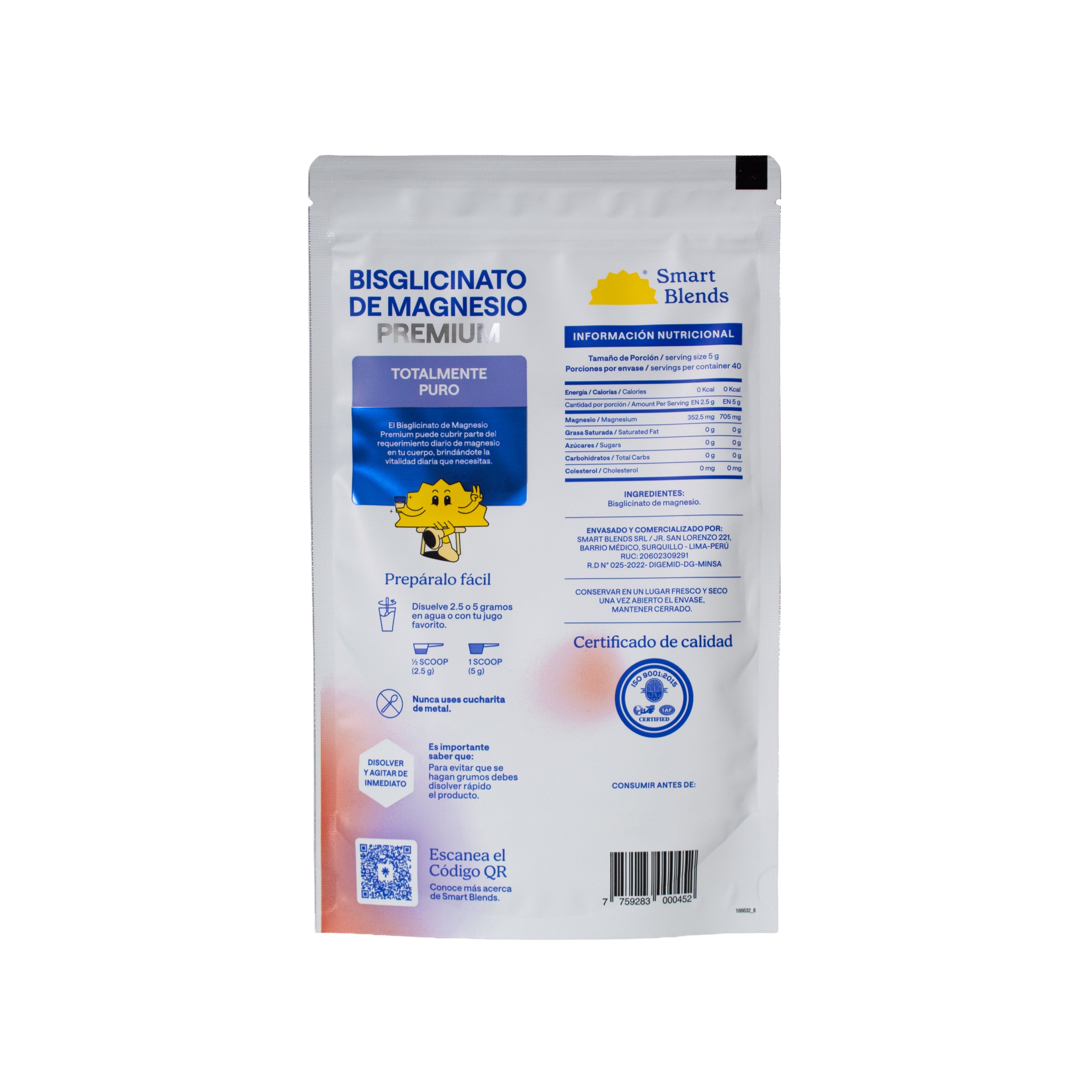 Bisglicinato de Magnesio Premium 200g