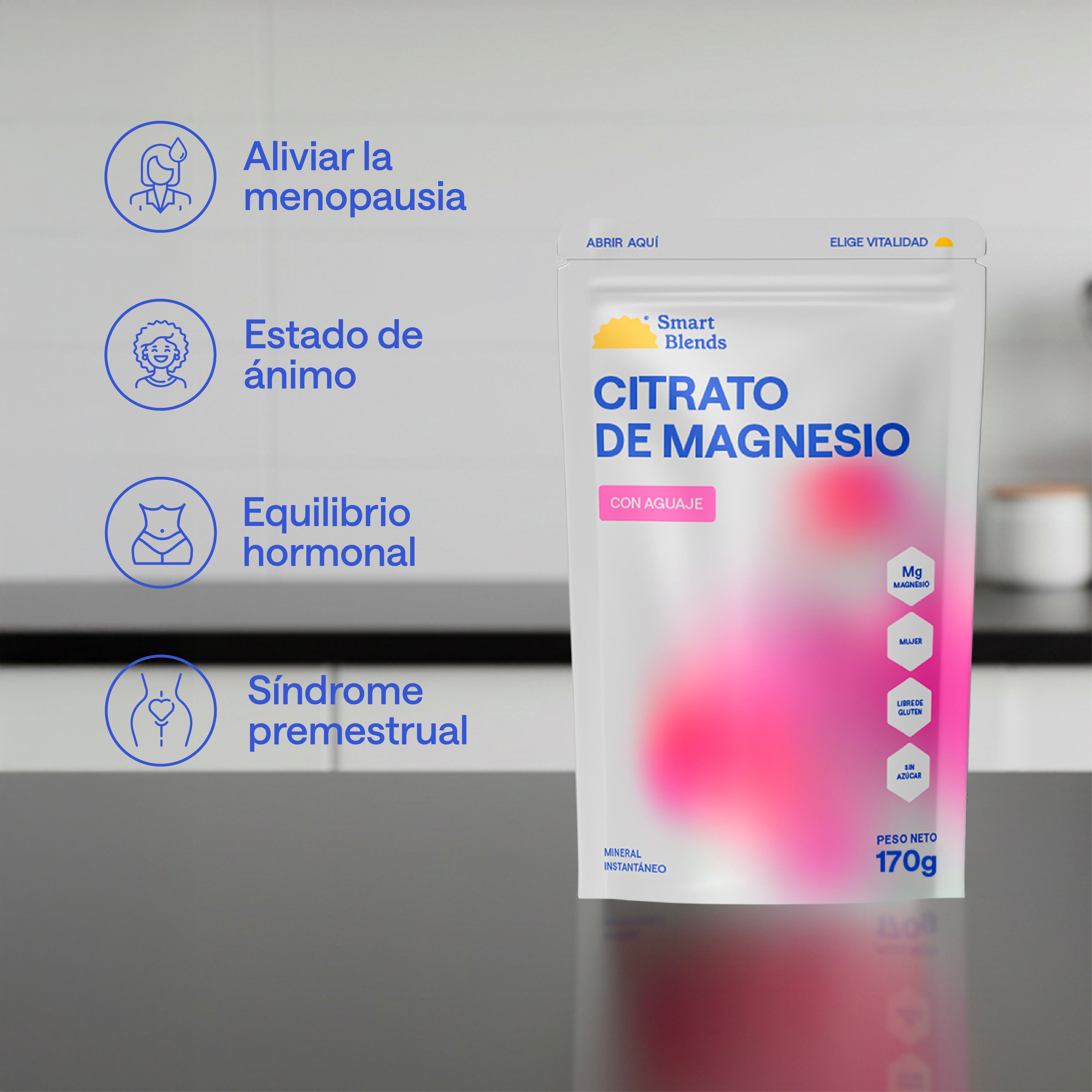 Citrato De Magnesio En Polvo Con Maca Roja Y Aguaje 170g