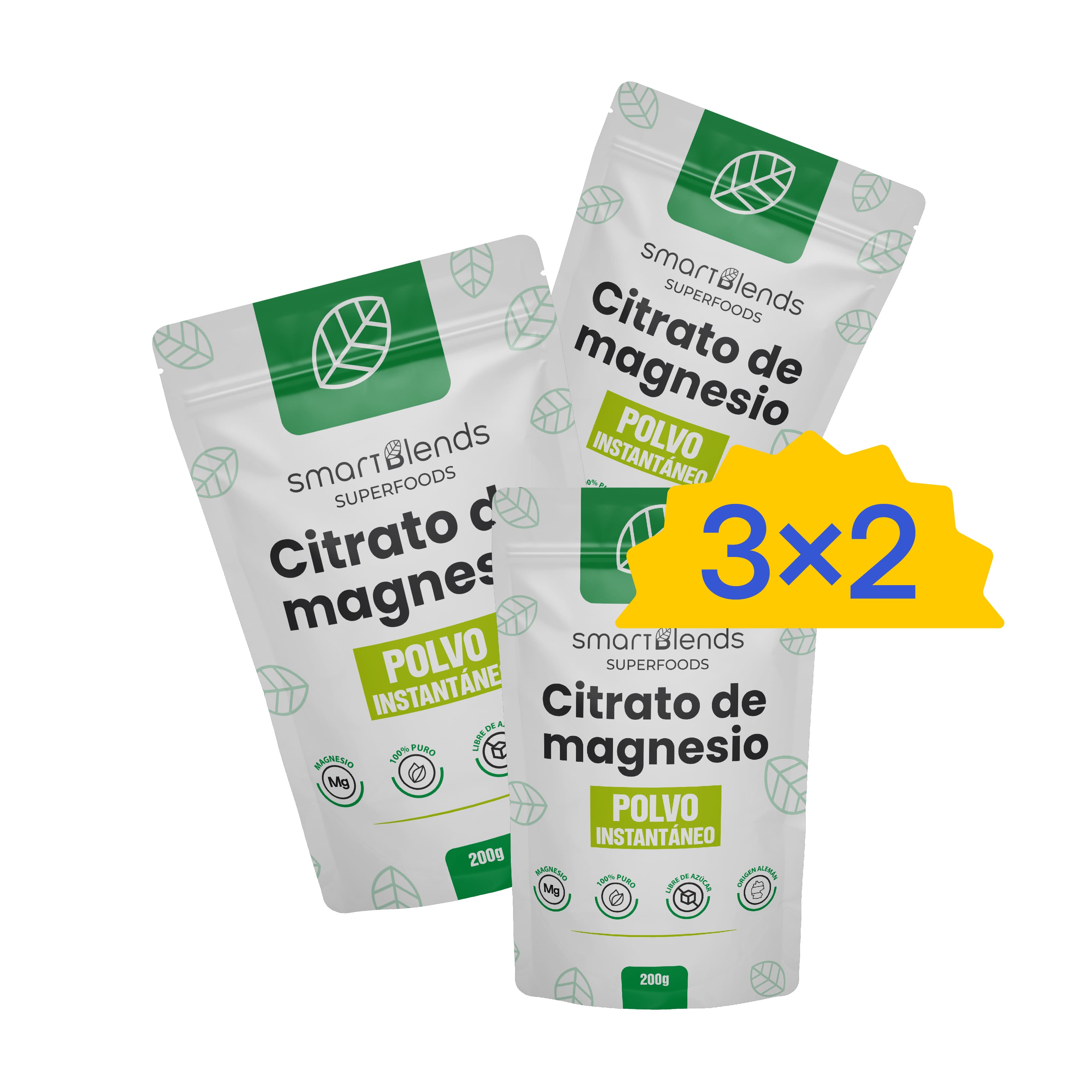 Pack paga 2 y lleva 3 Citrato de Magnesio 200g