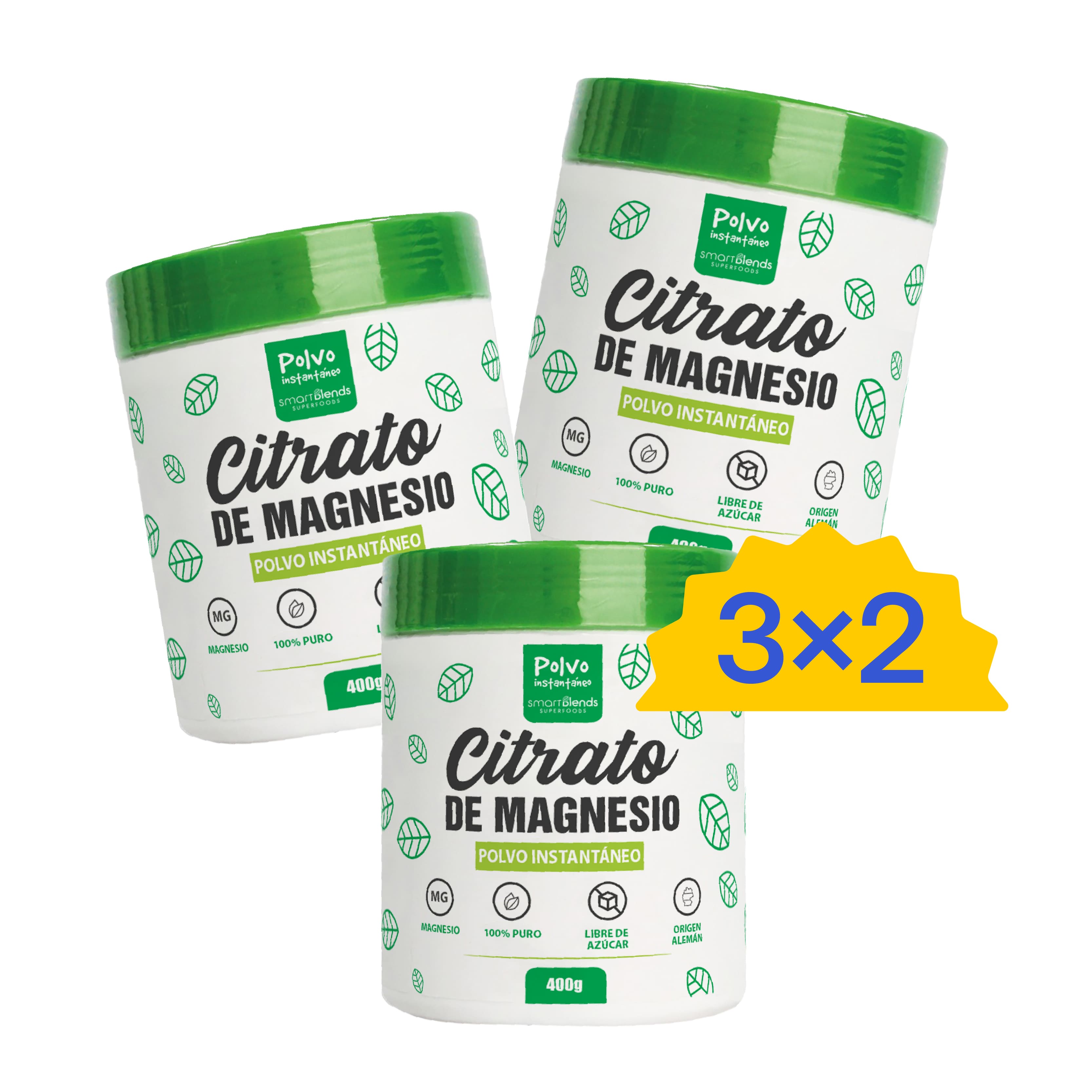 Pack paga 2 y lleva 3 Citrato de Magnesio 400g